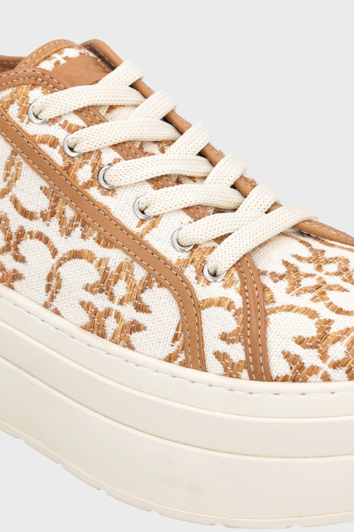 Pinko Platform Sneaker Bayan Ayakkabı SS0013T006N63 EKRU-KAHVE - 12