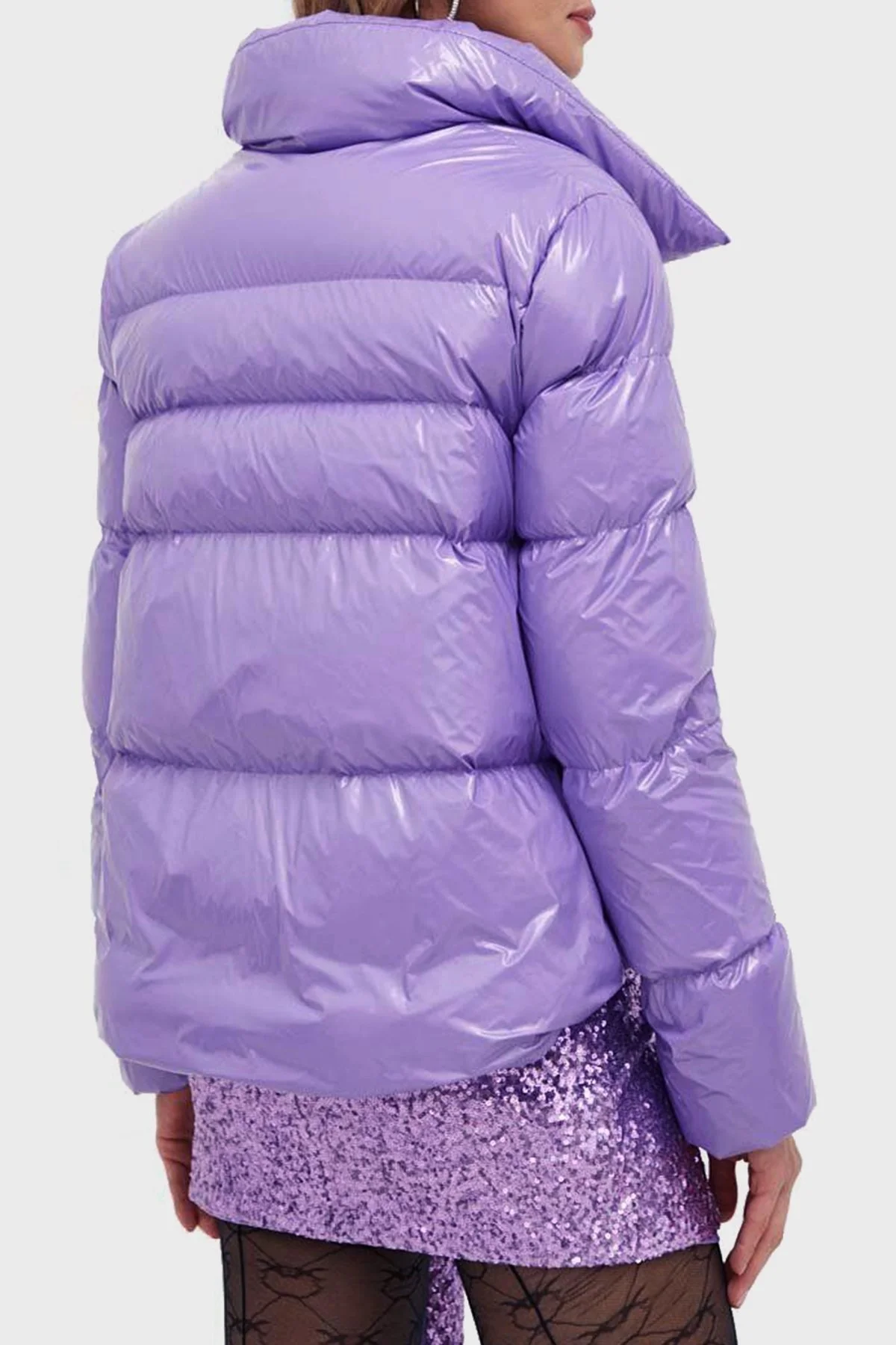 Pinko Regular Fit Dik Yaka Şişme Bayan Mont 101598 A11K Y68 MOR - 2