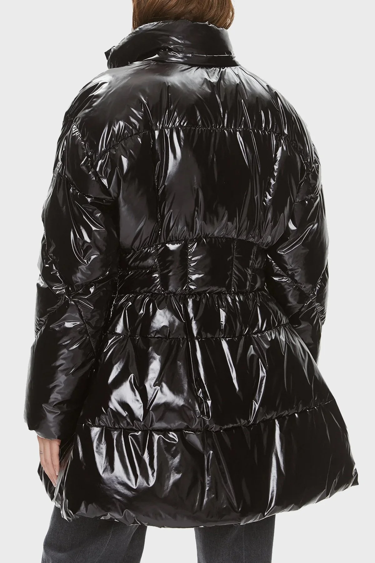 Pinko Regular Fit Kapüşonlu Parlak Şişme Bayan Mont 101595 A00N Z99 SİYAH - 3