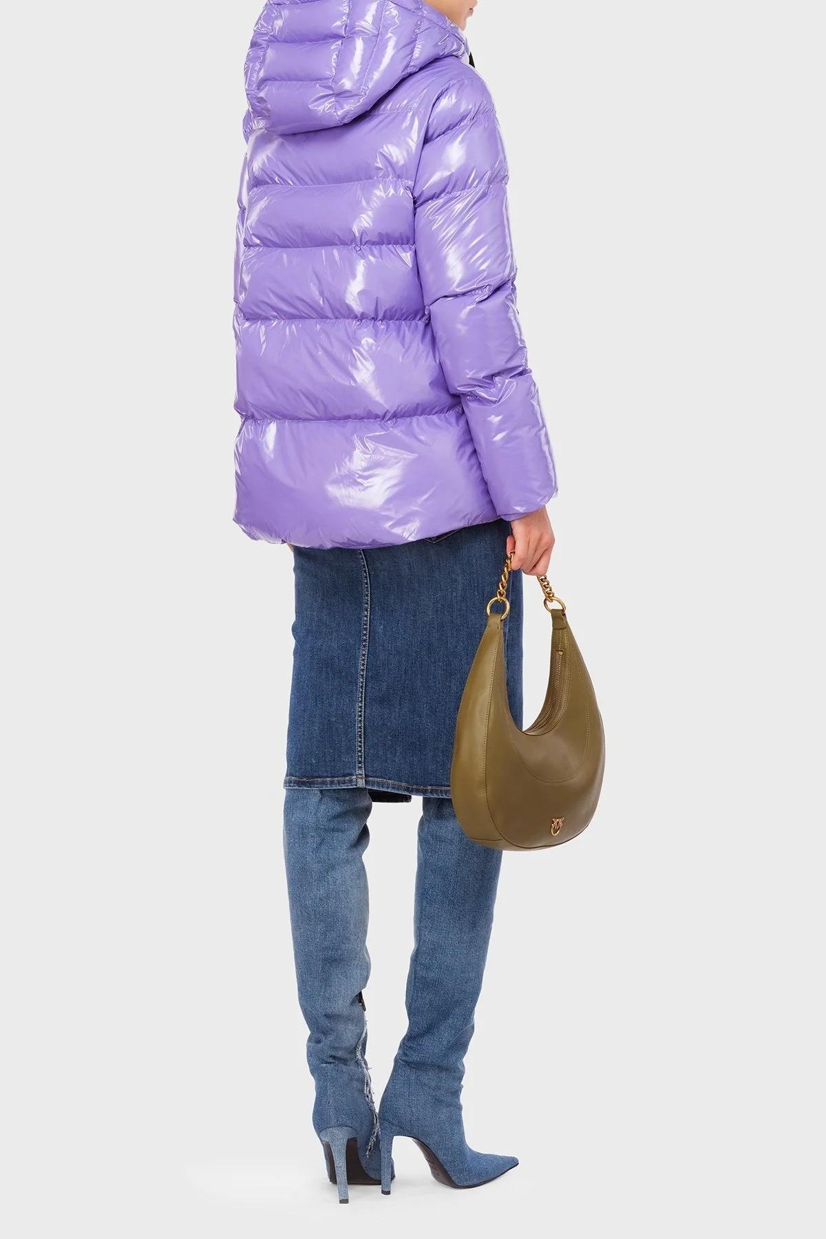 Pinko Regular Fit Kapüşonlu Şişme Bayan Mont 101597 A11K Y68 MOR - 2