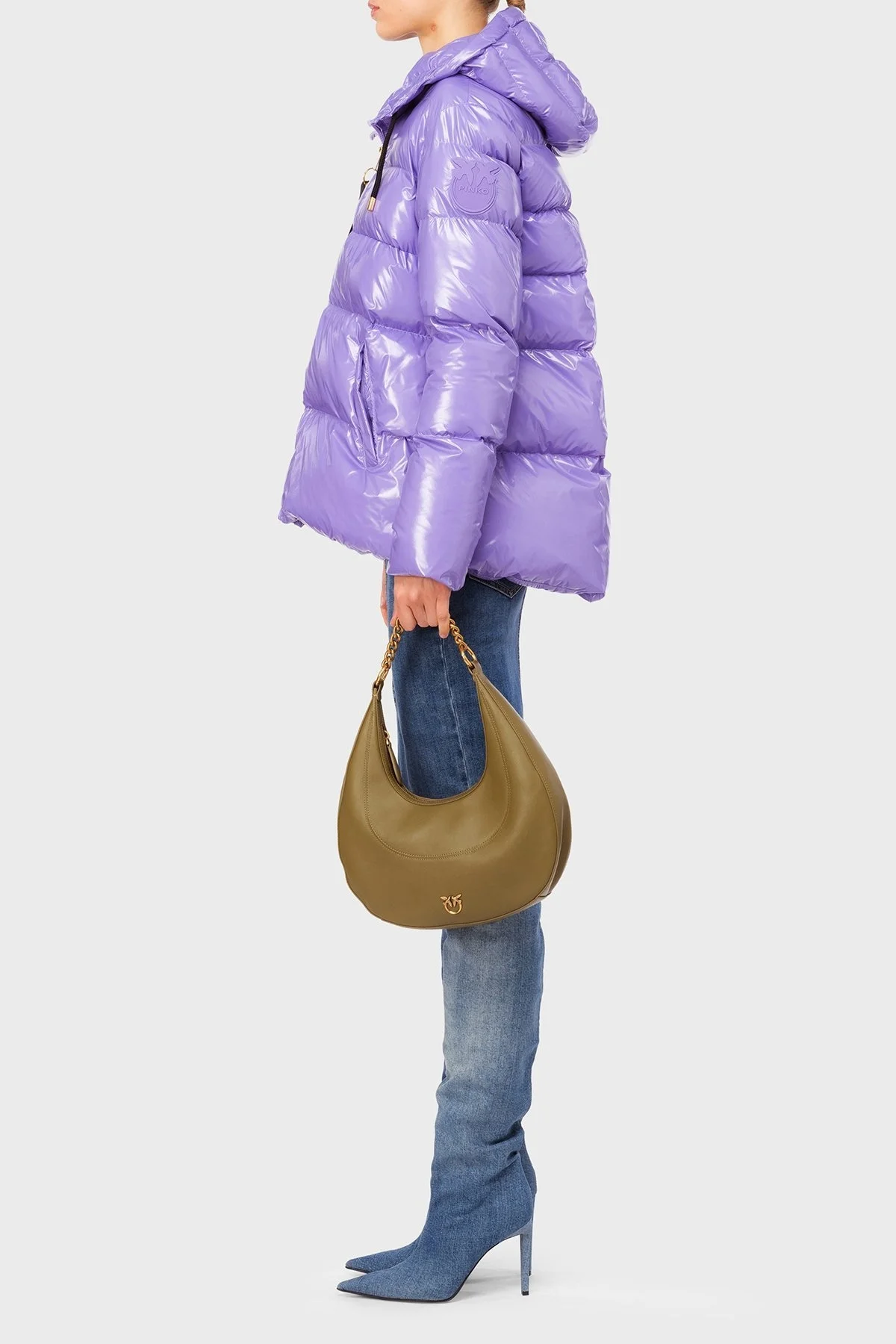 Pinko Regular Fit Kapüşonlu Şişme Bayan Mont 101597 A11K Y68 MOR - 3