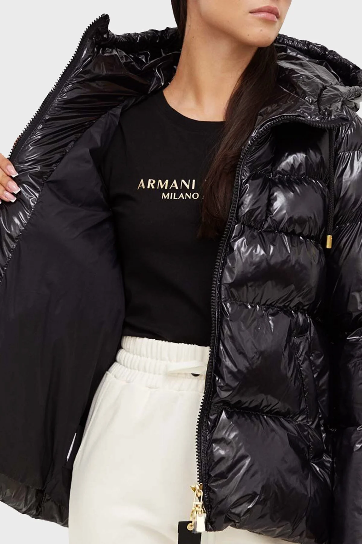 Pinko Regular Fit Kapüşonlu Şişme Bayan Mont 101597 A11K Z99 SİYAH - 4