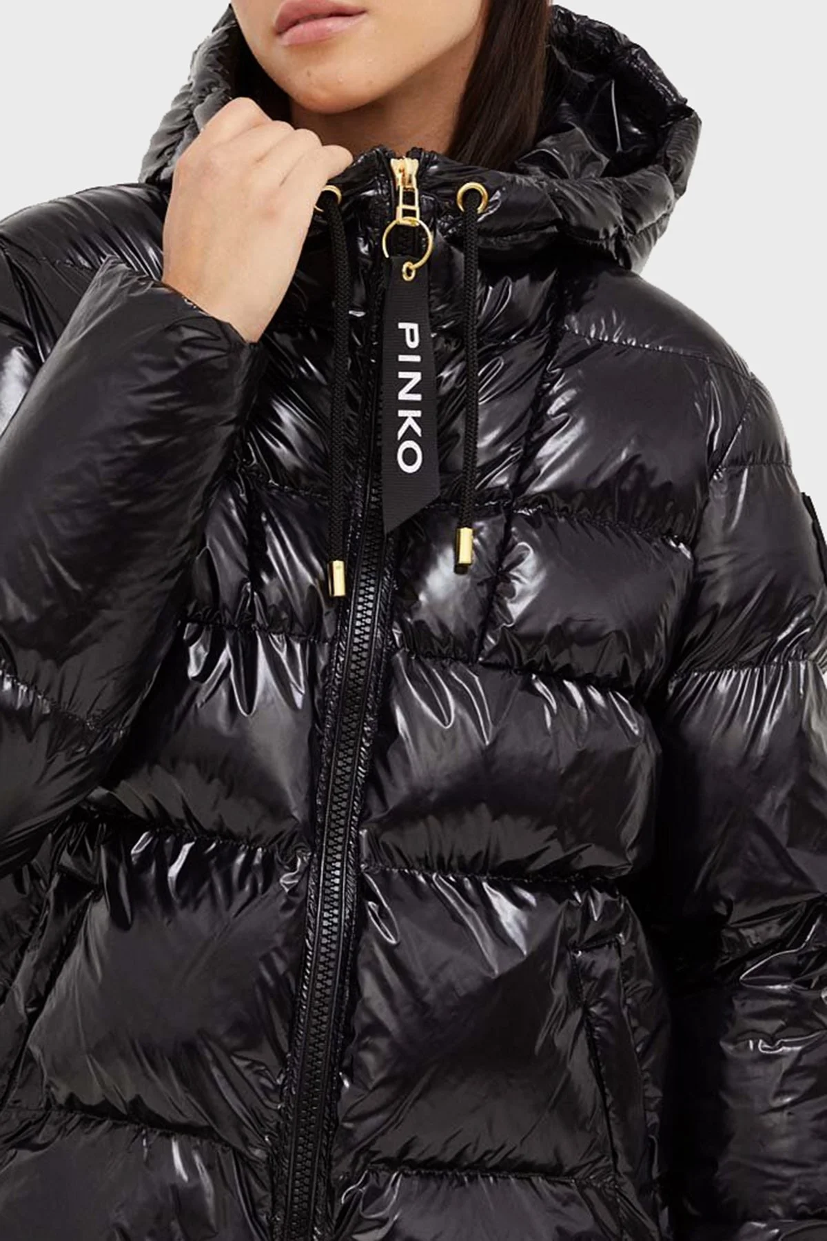 Pinko Regular Fit Kapüşonlu Şişme Bayan Mont 101597 A11K Z99 SİYAH - 5