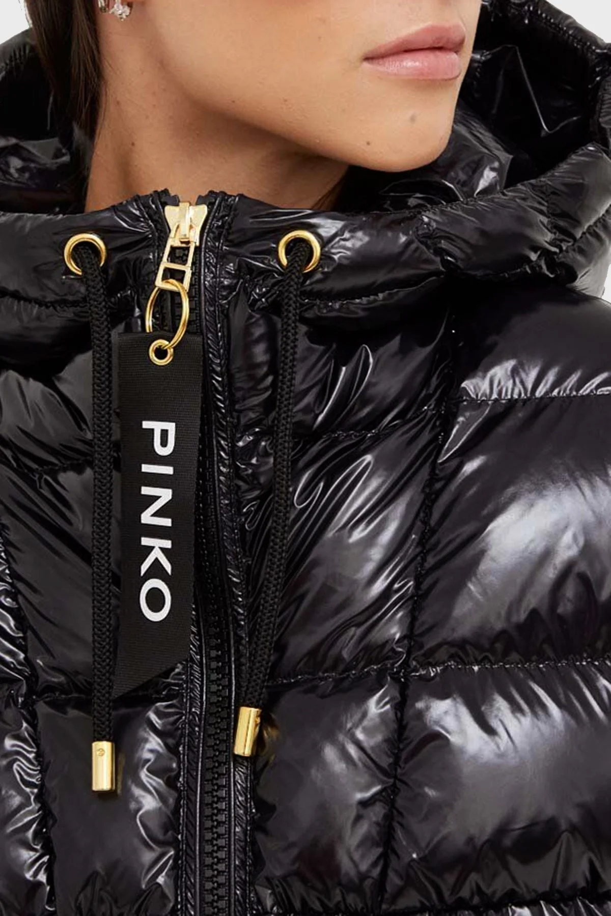 Pinko Regular Fit Kapüşonlu Şişme Bayan Mont 101597 A11K Z99 SİYAH - 6