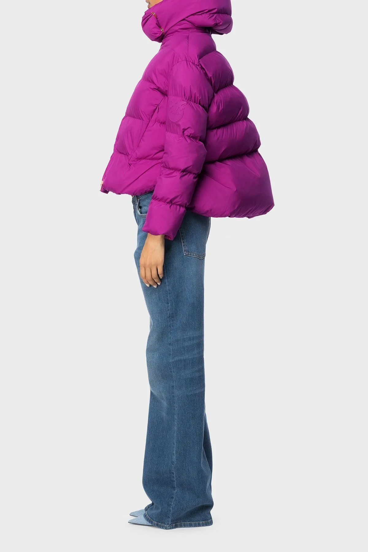 Pinko Regular Fit Kapüşonlu Şişme Bayan Mont 101602 A11N VIB FUŞYA - 3