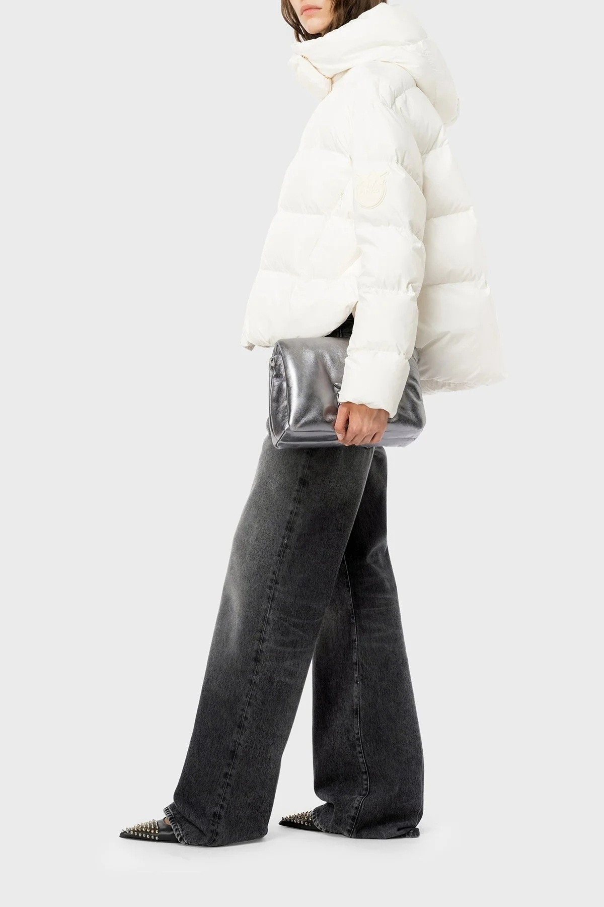 Pinko Regular Fit Kapüşonlu Şişme Bayan Mont 101602 A11N Z07 BEYAZ - 3