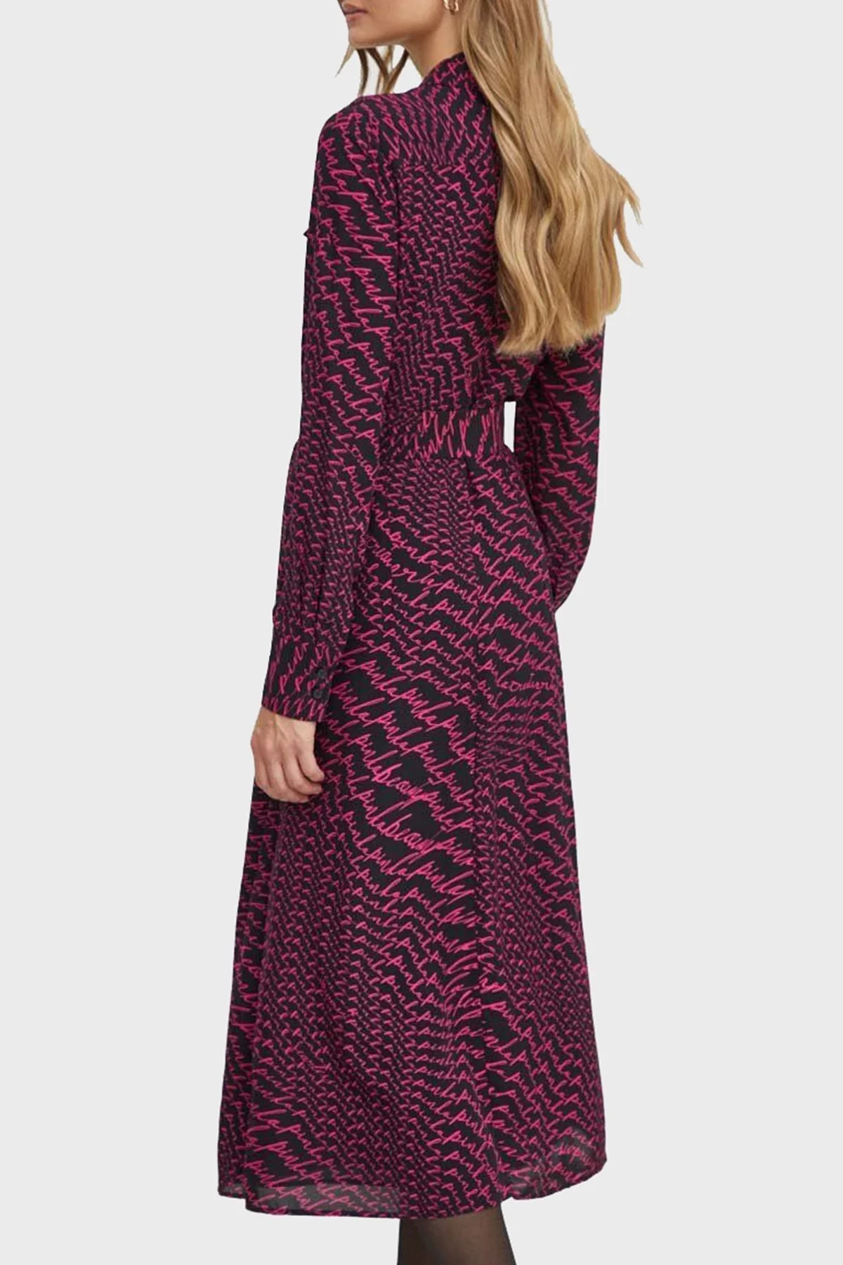 Pinko Regular Fit Kemerli Midi Gömlek Bayan Elbise 100909 A19Q ZW1 SİYAH - 8