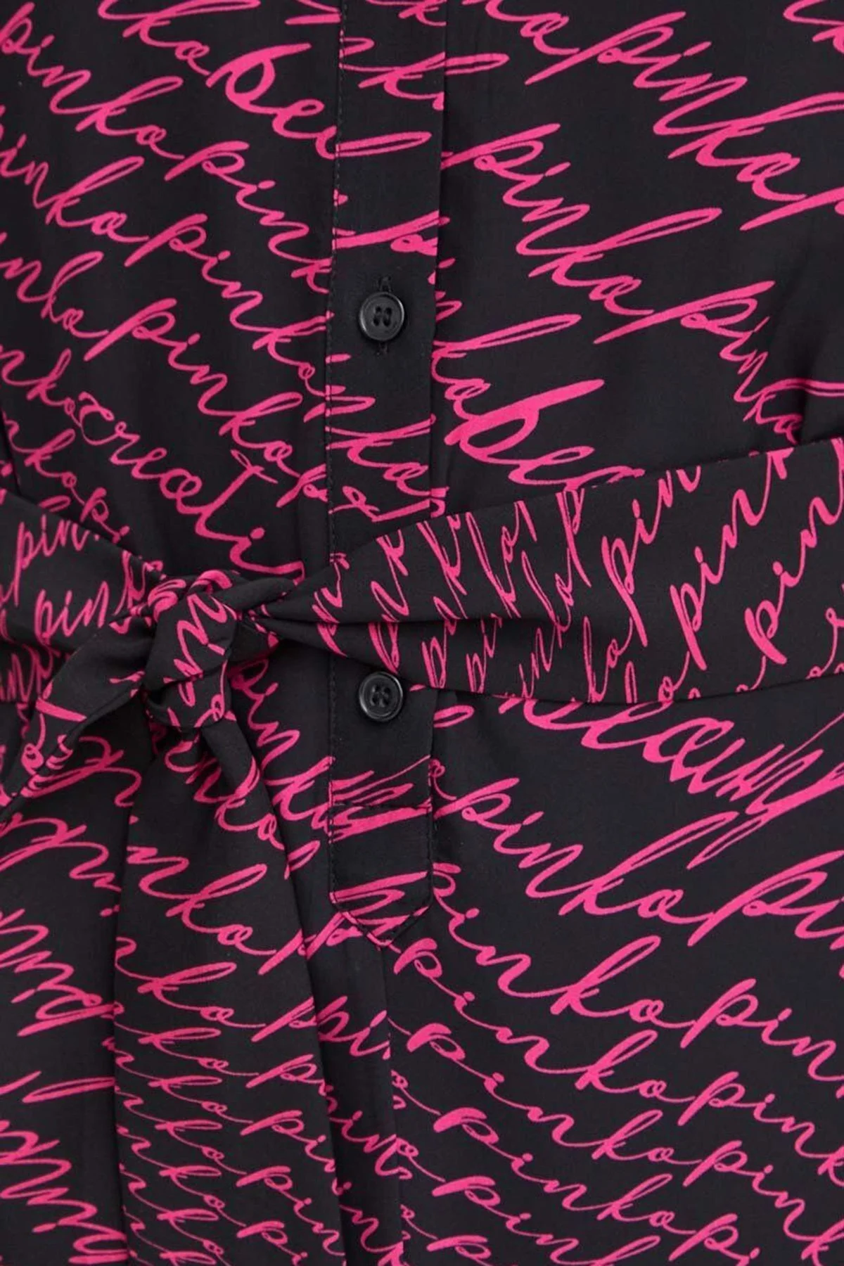 Pinko Regular Fit Kemerli Midi Gömlek Bayan Elbise 100909 A19Q ZW1 SİYAH - 10