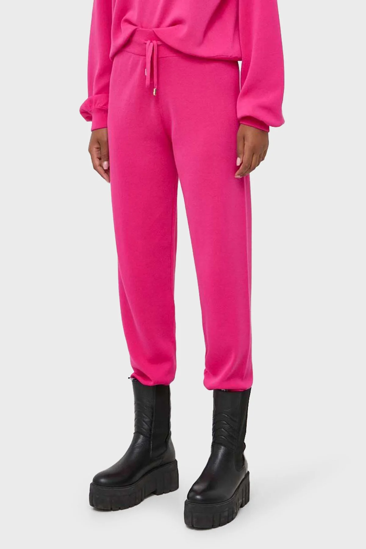 Pinko Regular Fit Yumuşak Dokulu Jogger Triko Kadın Pantolon 101567 A115 N17 Pembe - 1