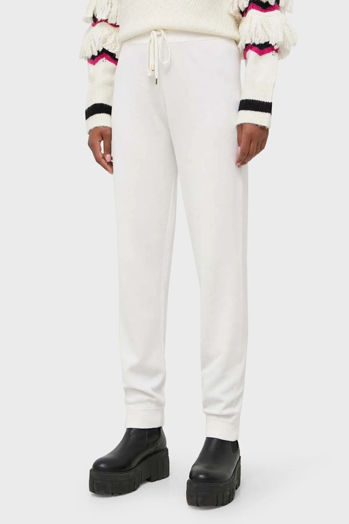 Pinko Regular Fit Yumuşak Dokulu Jogger Triko Bayan Pantolon 101567 A115 Z04 BEYAZ - 8