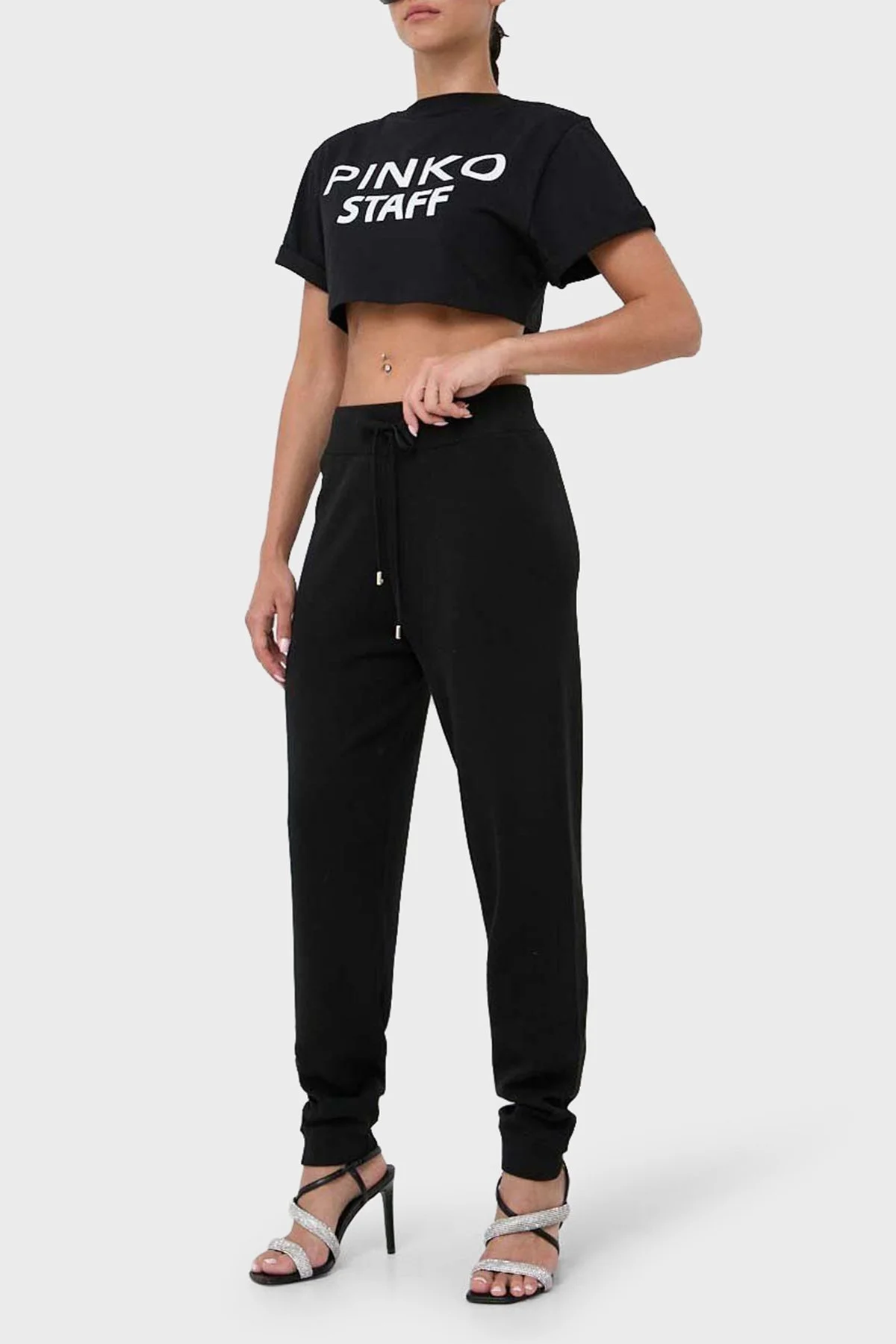 Pinko Regular Fit Yumuşak Dokulu Jogger Triko Bayan Pantolon 101567 A115 Z99 SİYAH - 1