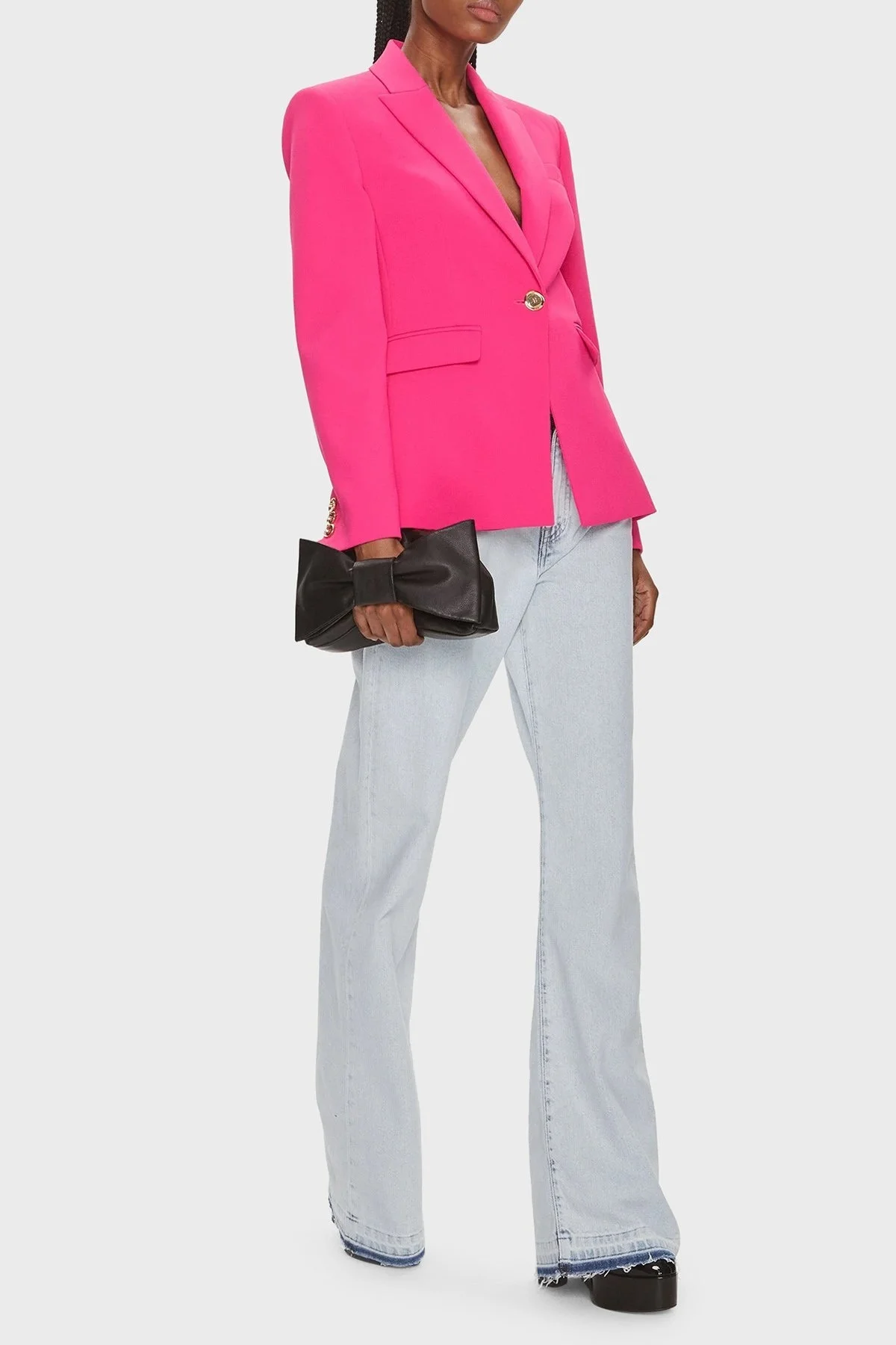 Pinko Relaxed Fit Düşük Bel Wide Leg Jeans Bayan Kot Pantolon 101733A1JHPJQ Buz Mavisi - 6