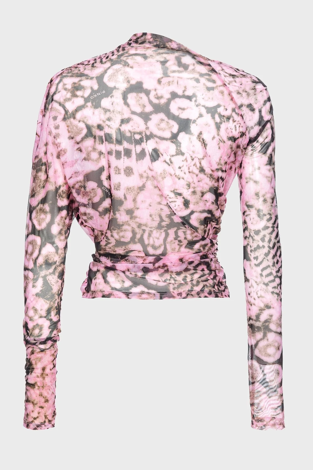 Pinko Slim Fit Asimetrik Yaka Jarse Crop Bayan Bluz 103024A1O5UY6 PUDRA-SİYAH - 5