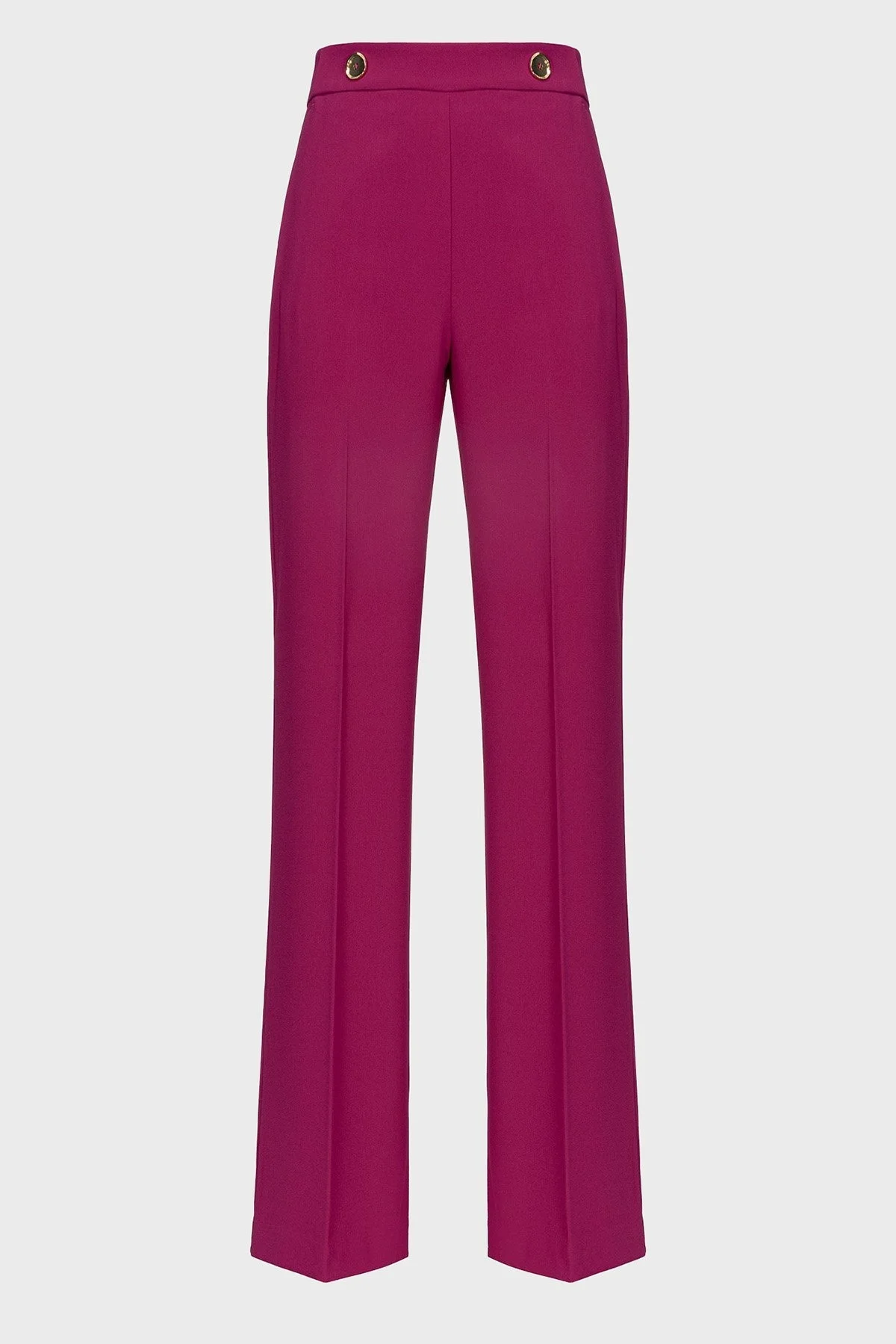 Pinko Slim Fit Fermuar ve Düğme Detaylı Yüksek Bel Bol Paça Bayan Pantolon 100055 A14I VIB FUŞYA - 10