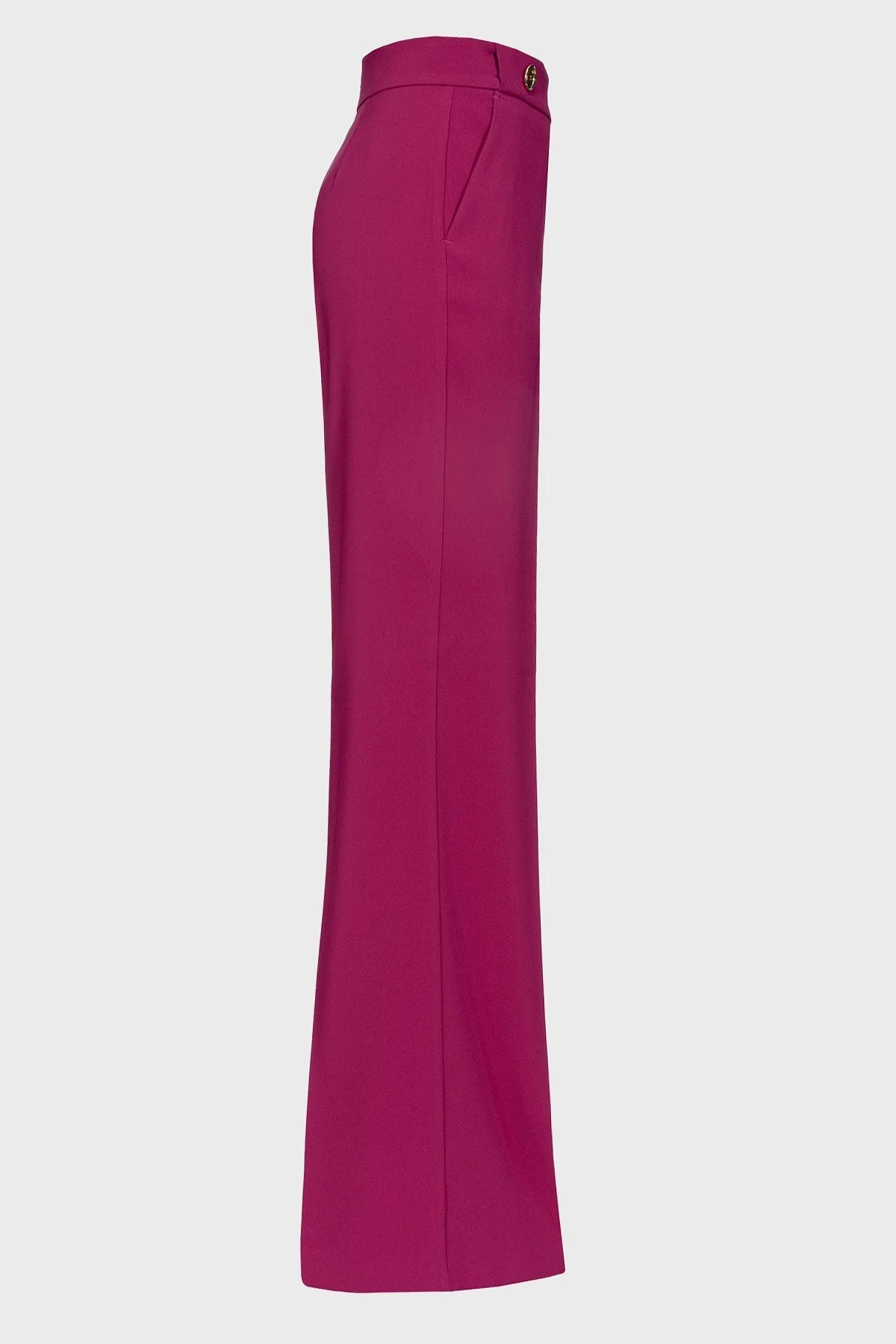 Pinko Slim Fit Fermuar ve Düğme Detaylı Yüksek Bel Bol Paça Bayan Pantolon 100055 A14I VIB FUŞYA - 12