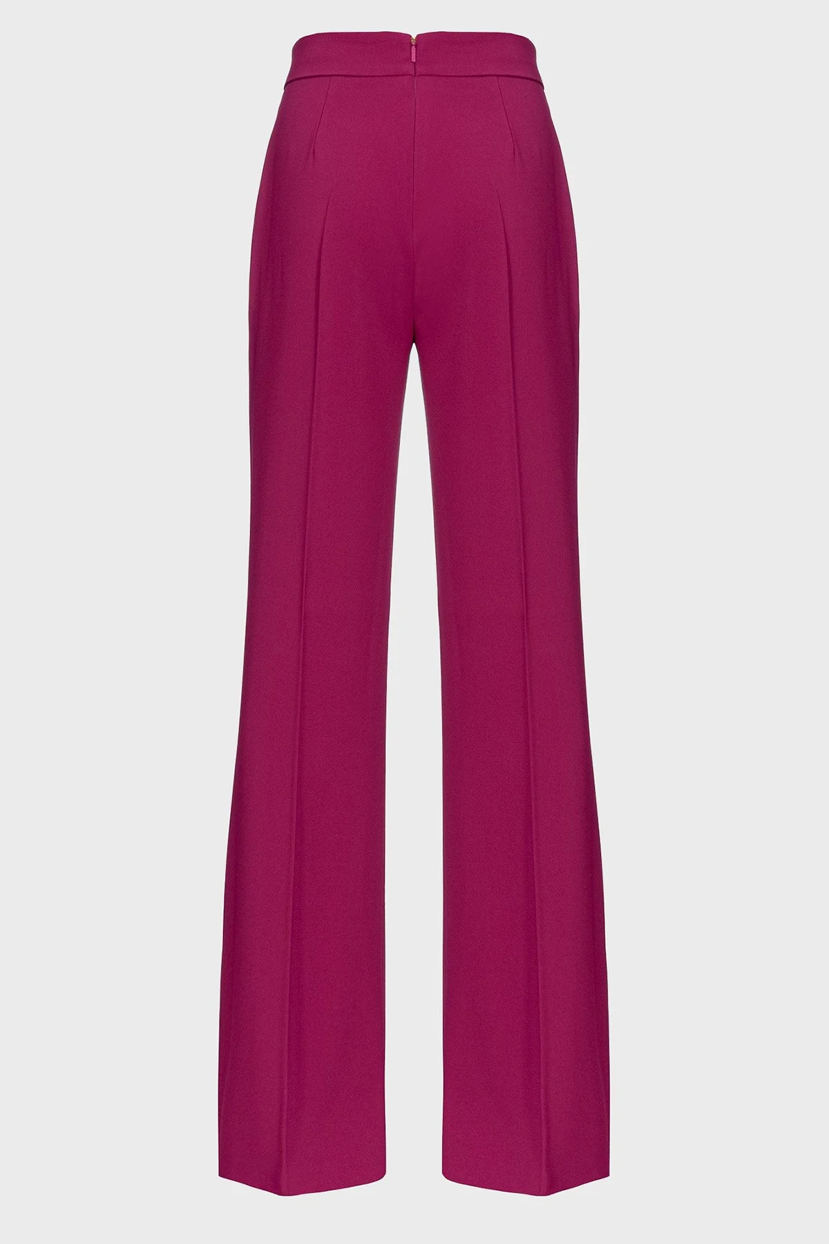 Pinko Slim Fit Fermuar ve Düğme Detaylı Yüksek Bel Bol Paça Kadın Pantolon 100055 A14I VIB Fuşya - 5