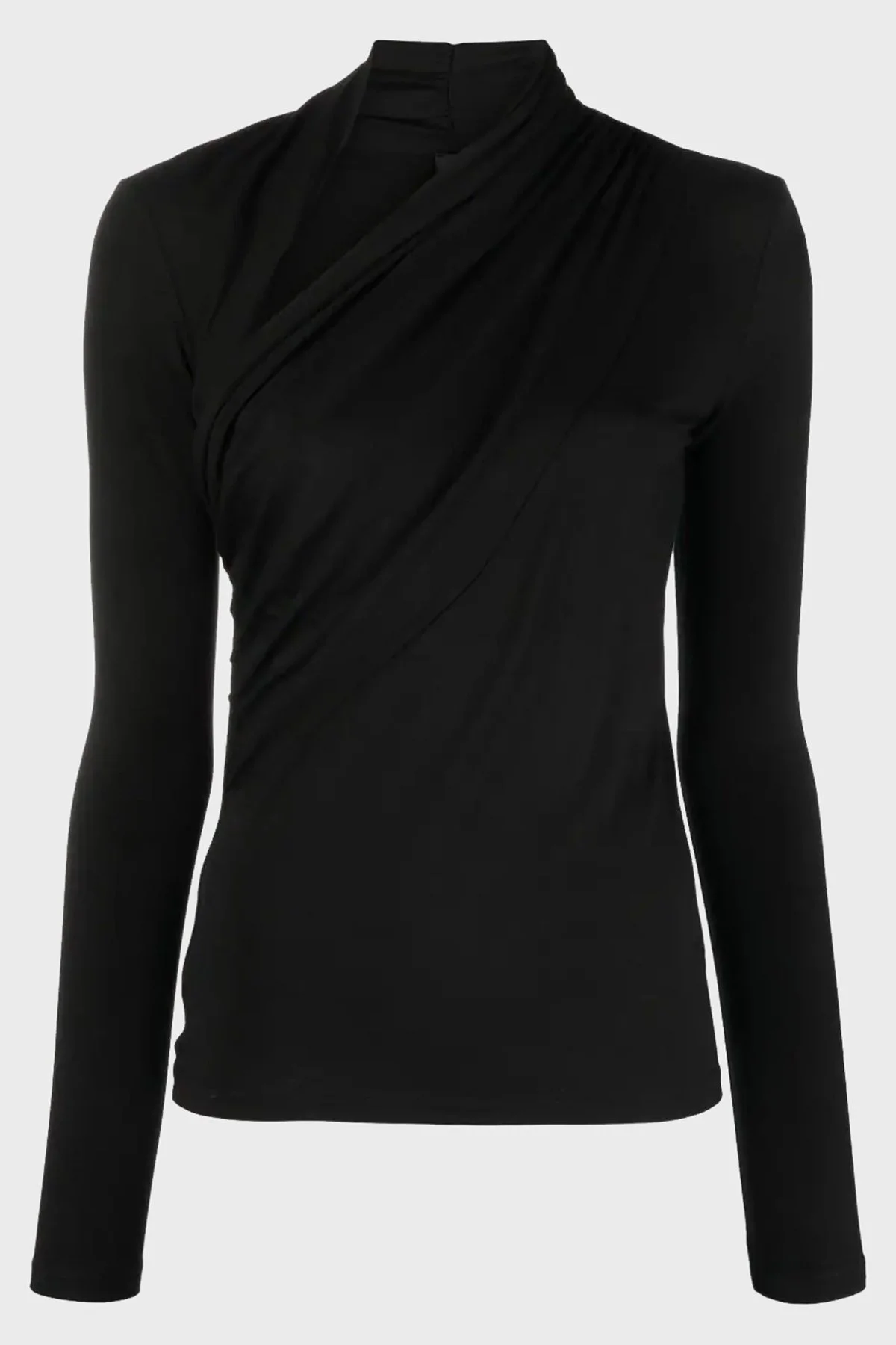 Pinko Slim Fit Jarse Asimetrik Drapeli Bayan Bluz 102363 A1DE Z99 SİYAH - 10