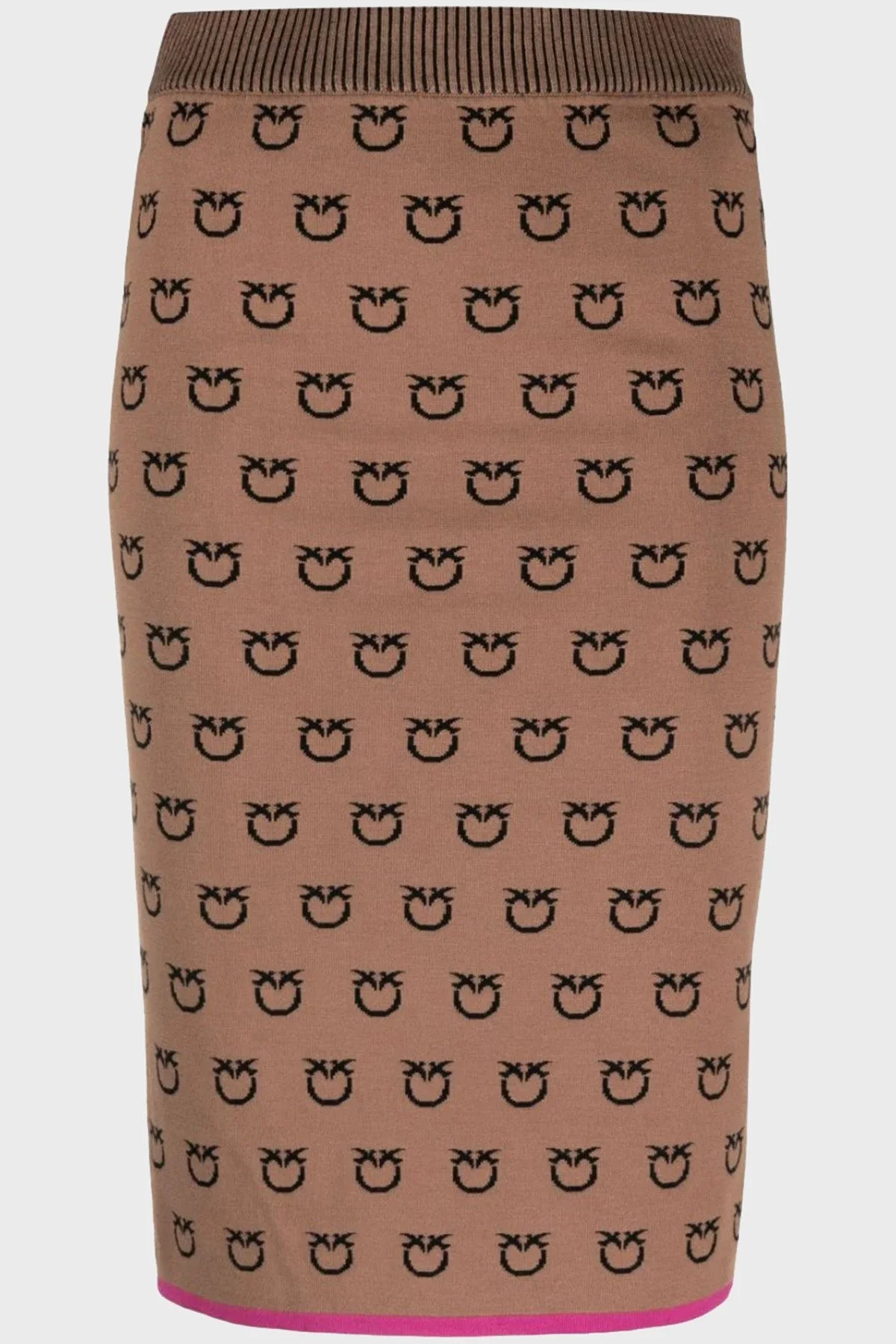 Pinko Slim Fit Logo Desenli Kalem Bayan Etek 101565 A112 CZ3 KAHVE - 8