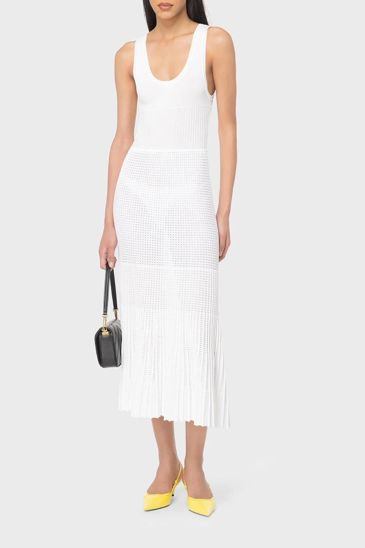 Pinko Slim Fit Yuvarlak Yaka Askılı Midi Bayan Elbise 102957A1N9Z04 BEYAZ - 1