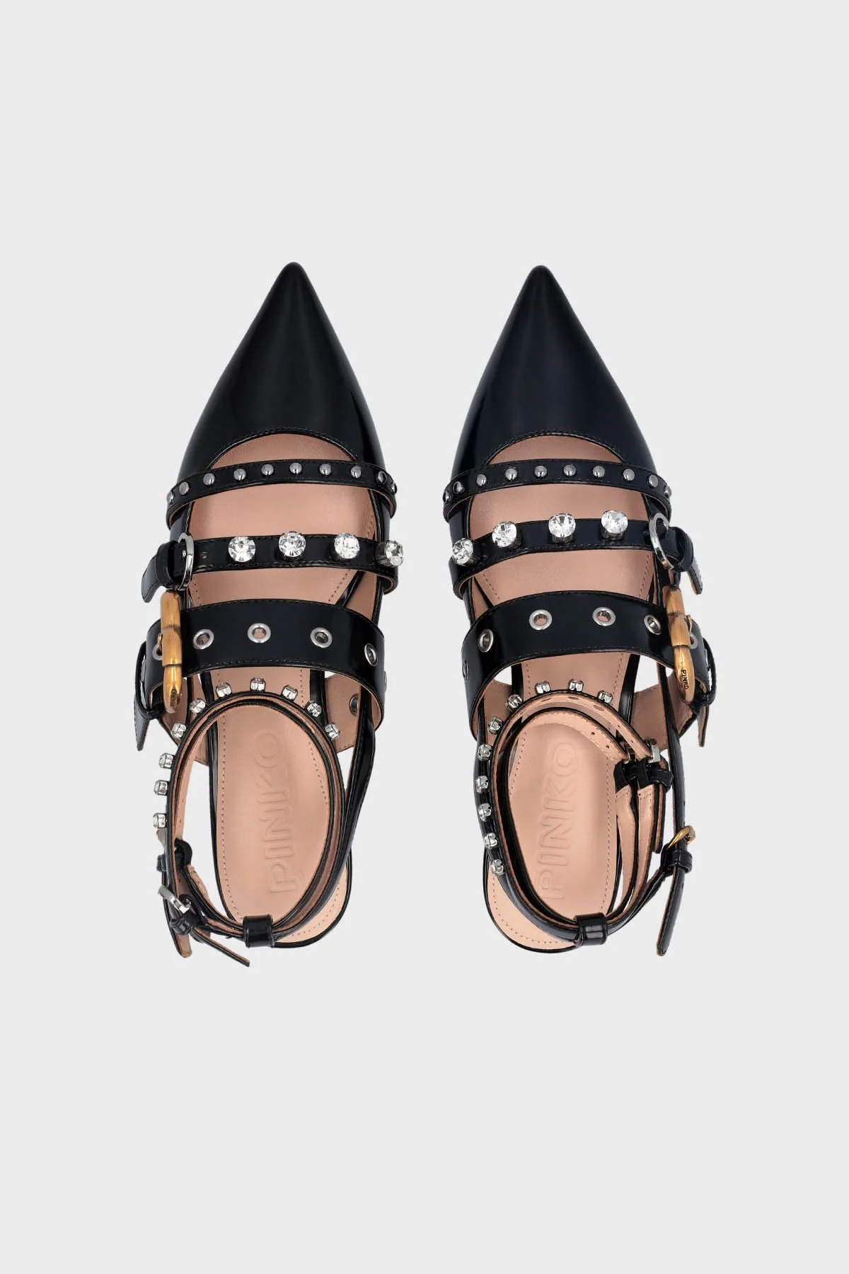Pinko Taşlı Arkası Açık Sivri Burun Deri Bayan Ayakkabı SD0025P006Z99 SİYAH - 7