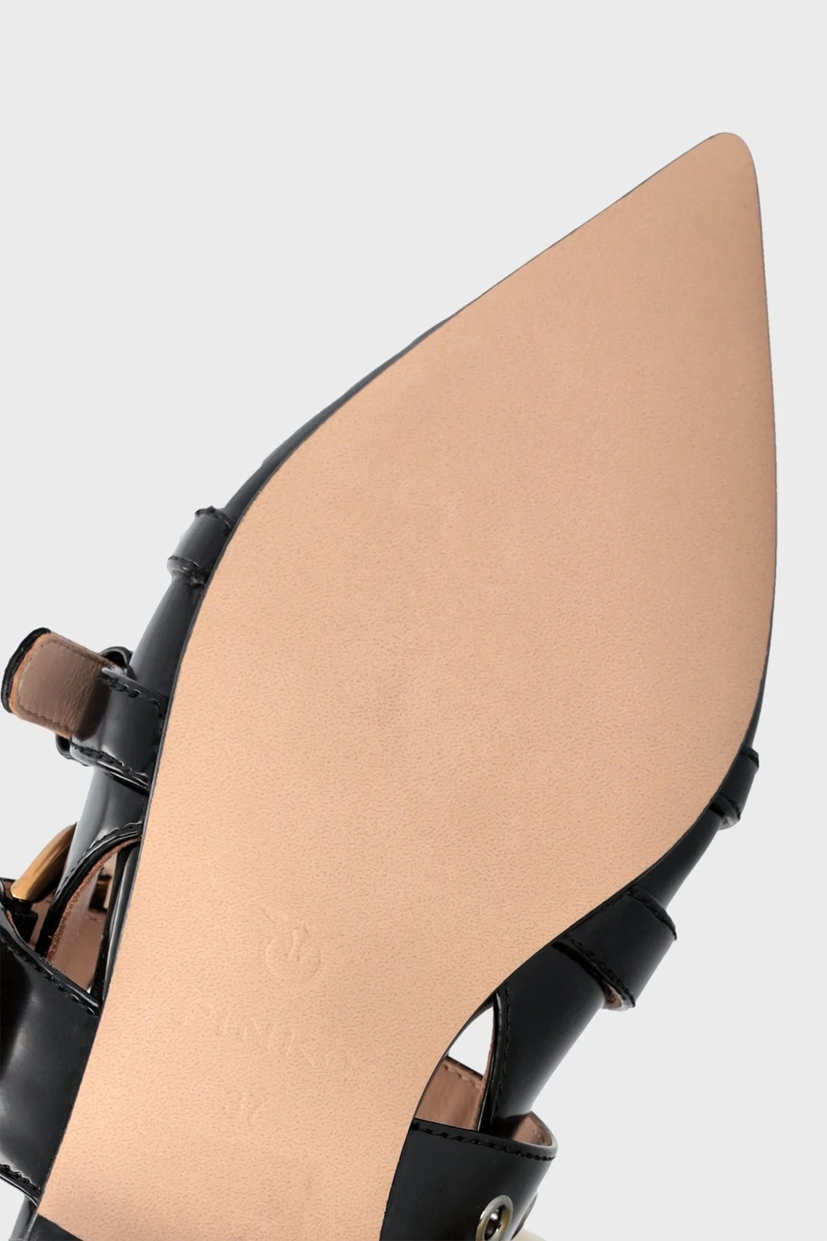 Pinko Taşlı Arkası Açık Sivri Burun Deri Bayan Ayakkabı SD0025P006Z99 SİYAH - 8