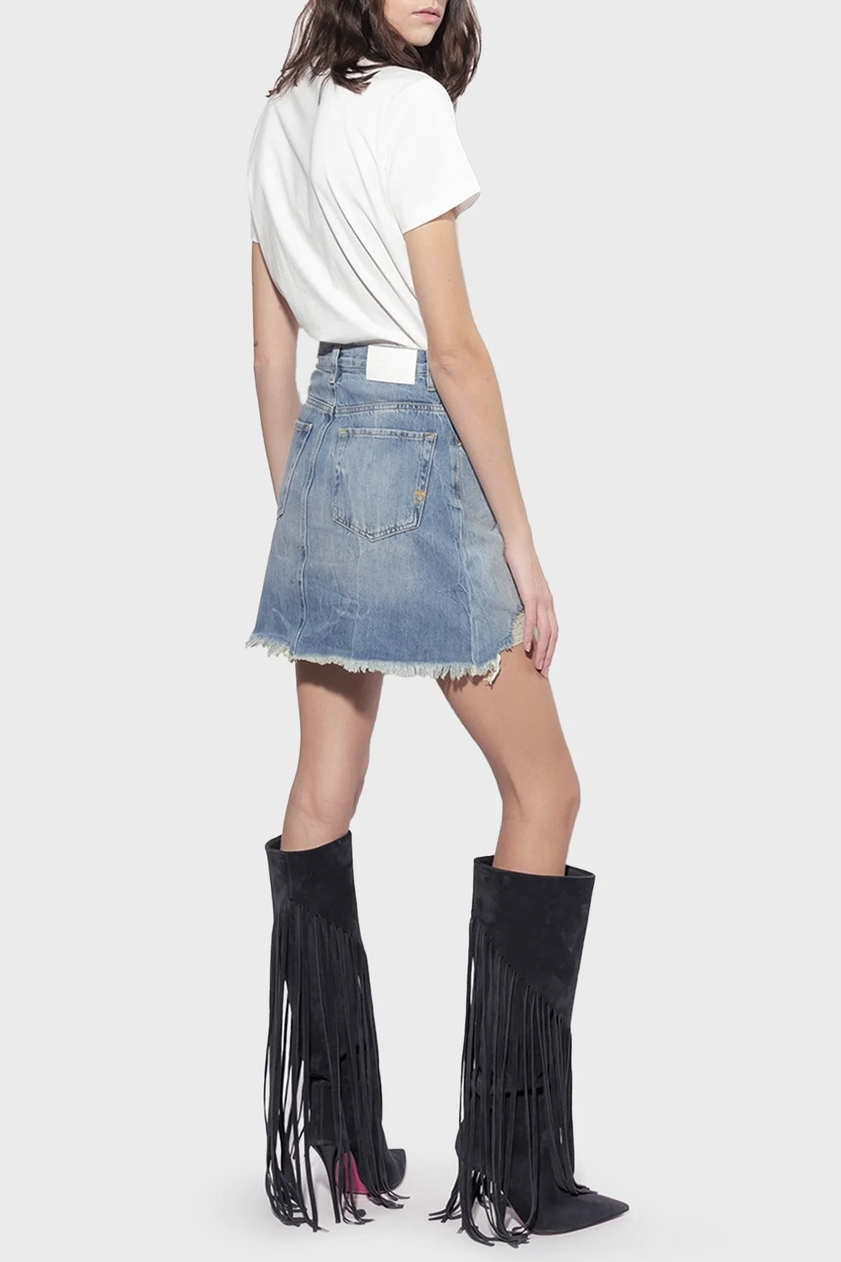 Pinko Taşlı Logo Bisiklet Yaka % 100 Pamuk Regular Fit Bayan T Shirt 100535 A0MA Z15 BEYAZ - 4