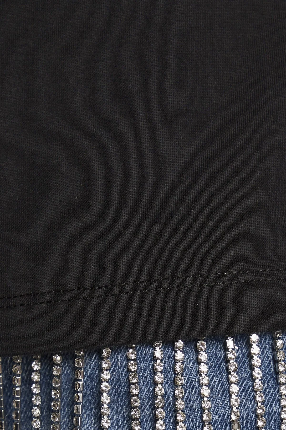 Pinko Taşlı Logo Bisiklet Yaka % 100 Pamuk Regular Fit Bayan T Shirt 100535 A0MA Z99 SİYAH - 4