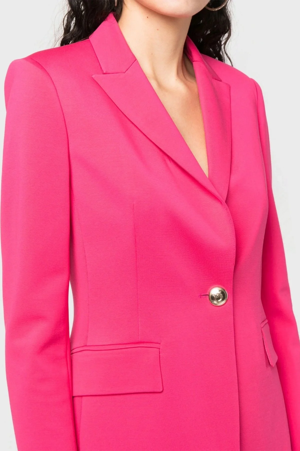 Pinko Tek Düğmeli Regular Fit Blazer Bayan Ceket 100254 A0IG P87 FUŞYA - 9