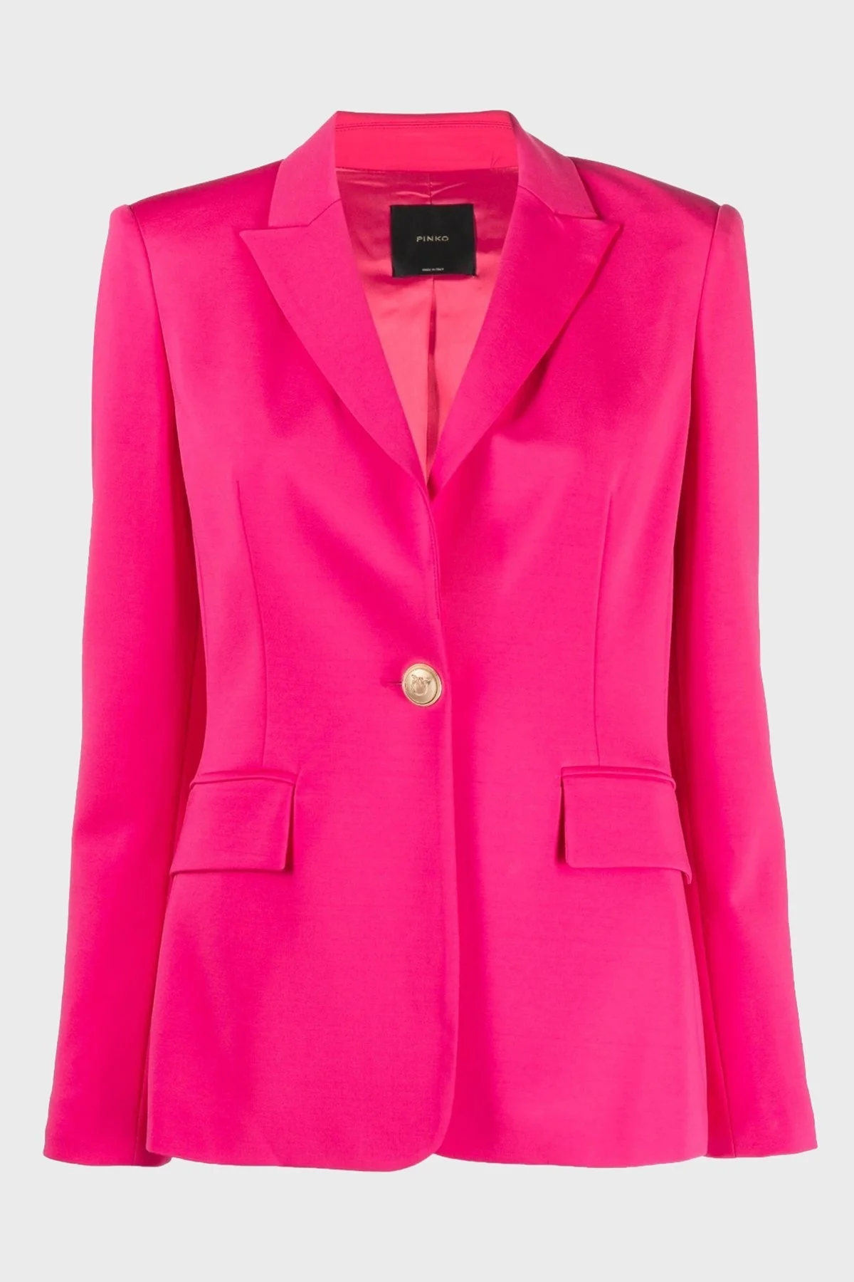 Pinko Tek Düğmeli Regular Fit Blazer Bayan Ceket 100254 A0IG P87 FUŞYA - 10