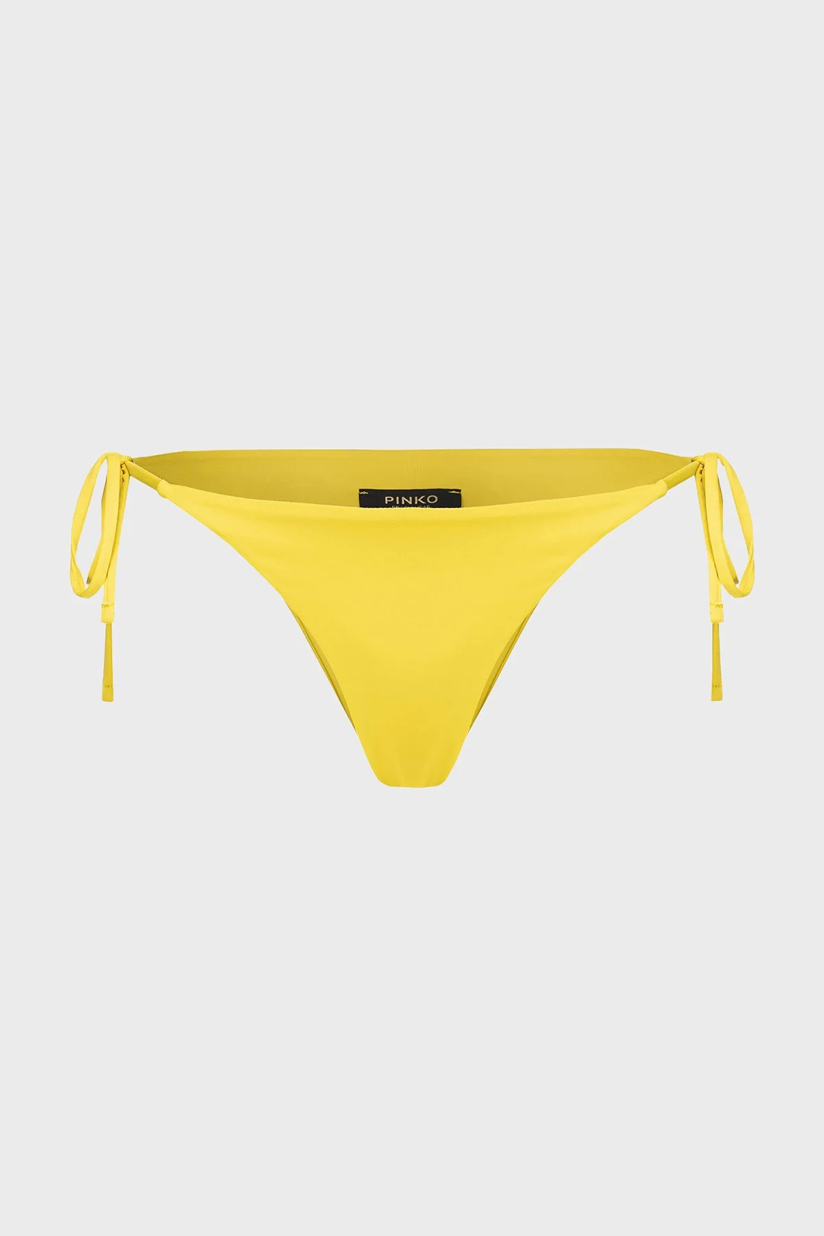 Pinko Yanlardan Bağlamalı Streç Jarse Kadın Bikini Altı 101268 A1PM H17 SARI - 1
