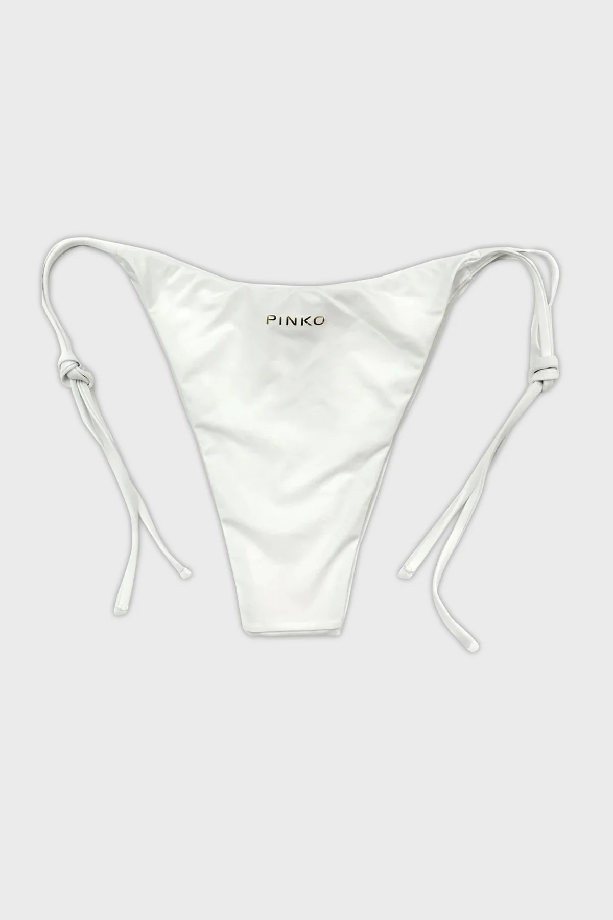 Pinko Yanlardan Bağlamalı Streç Jarse Bayan Bikini Altı 101268 A1PM Z04 BEYAZ - 3