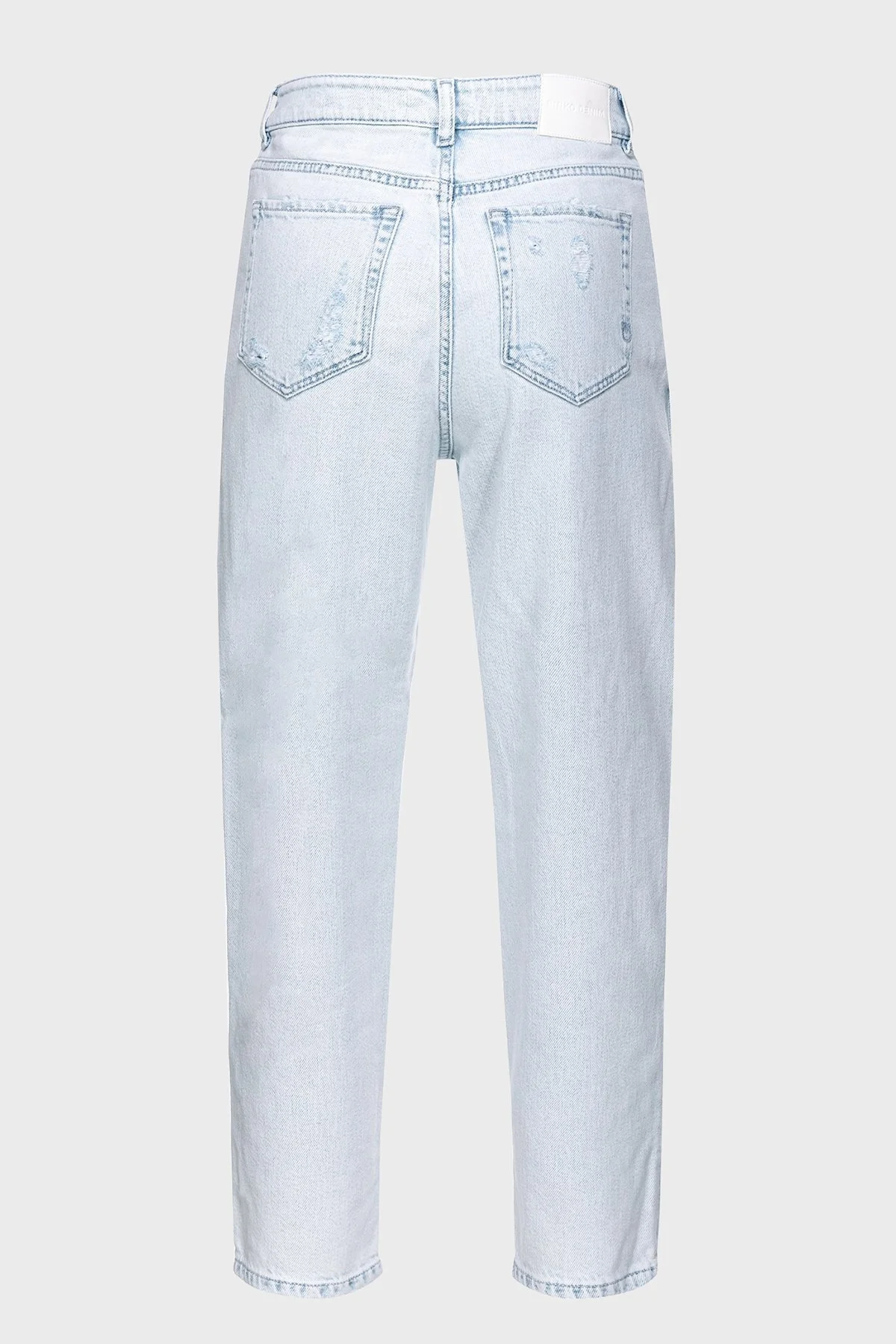 Pinko Yırtık Detaylı Yüksek Bel Mom Jeans Bayan Kot Pantolon 100379A1JKPJQ Buz Mavisi - 13