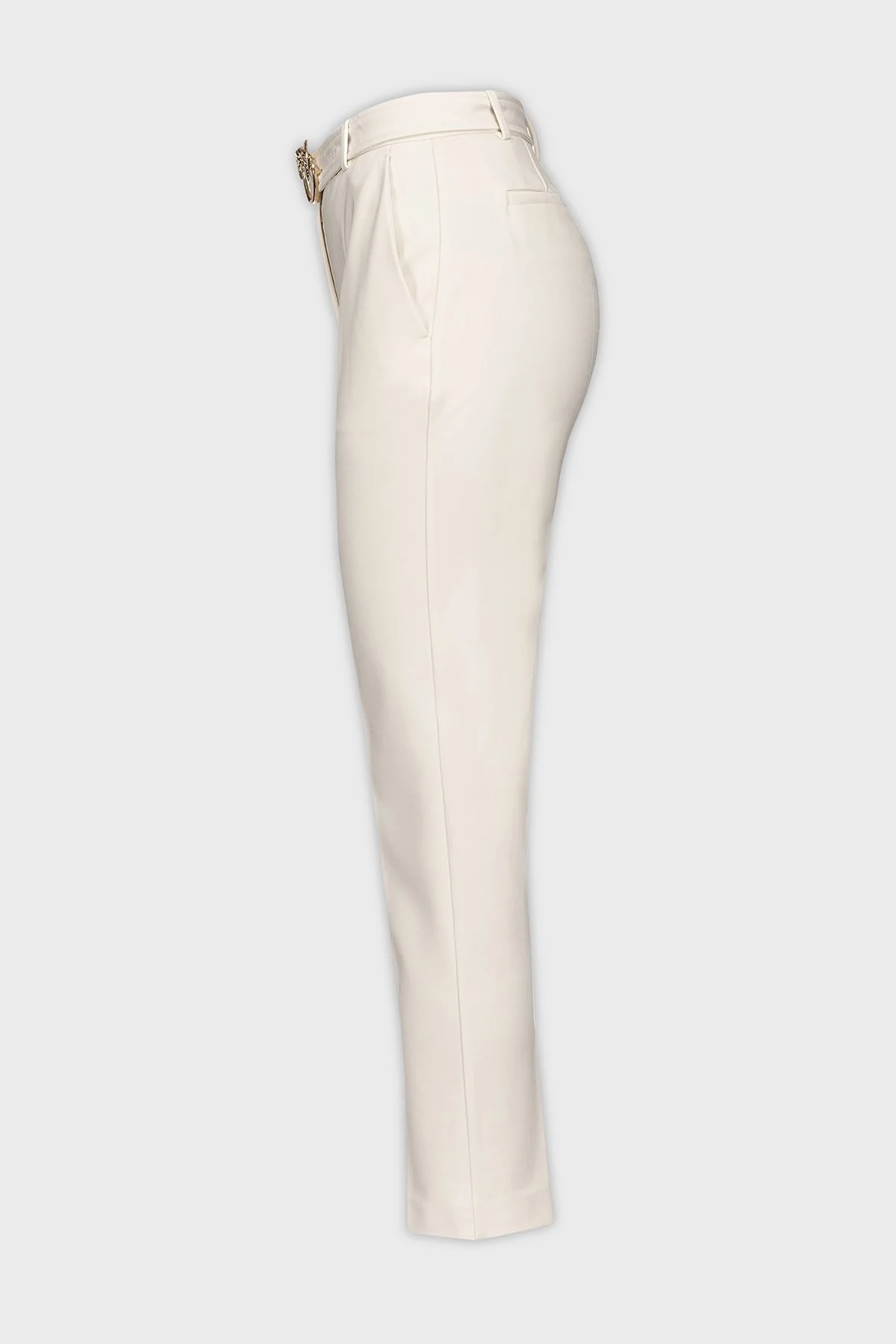 Pinko Yüksek Bel Regular Fit Kumaş Bayan Pantolon 100309 A0KD N96 EKRU - 13