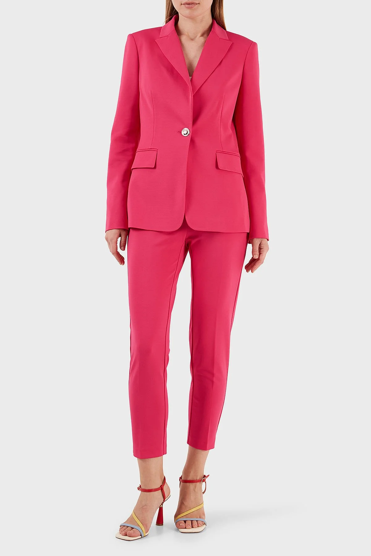 Pinko Yüksek Bel Regular Fit Kumaş Kadın Pantolon 100309 A0KD P87 FUŞYA - 1