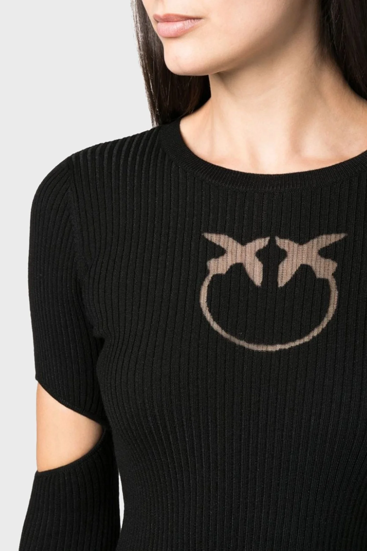 Pinko Yünlü Regular Fit Pencere-Cut Out Detaylı Triko Bayan Bluz 102019 A18M Z99 SİYAH - 4