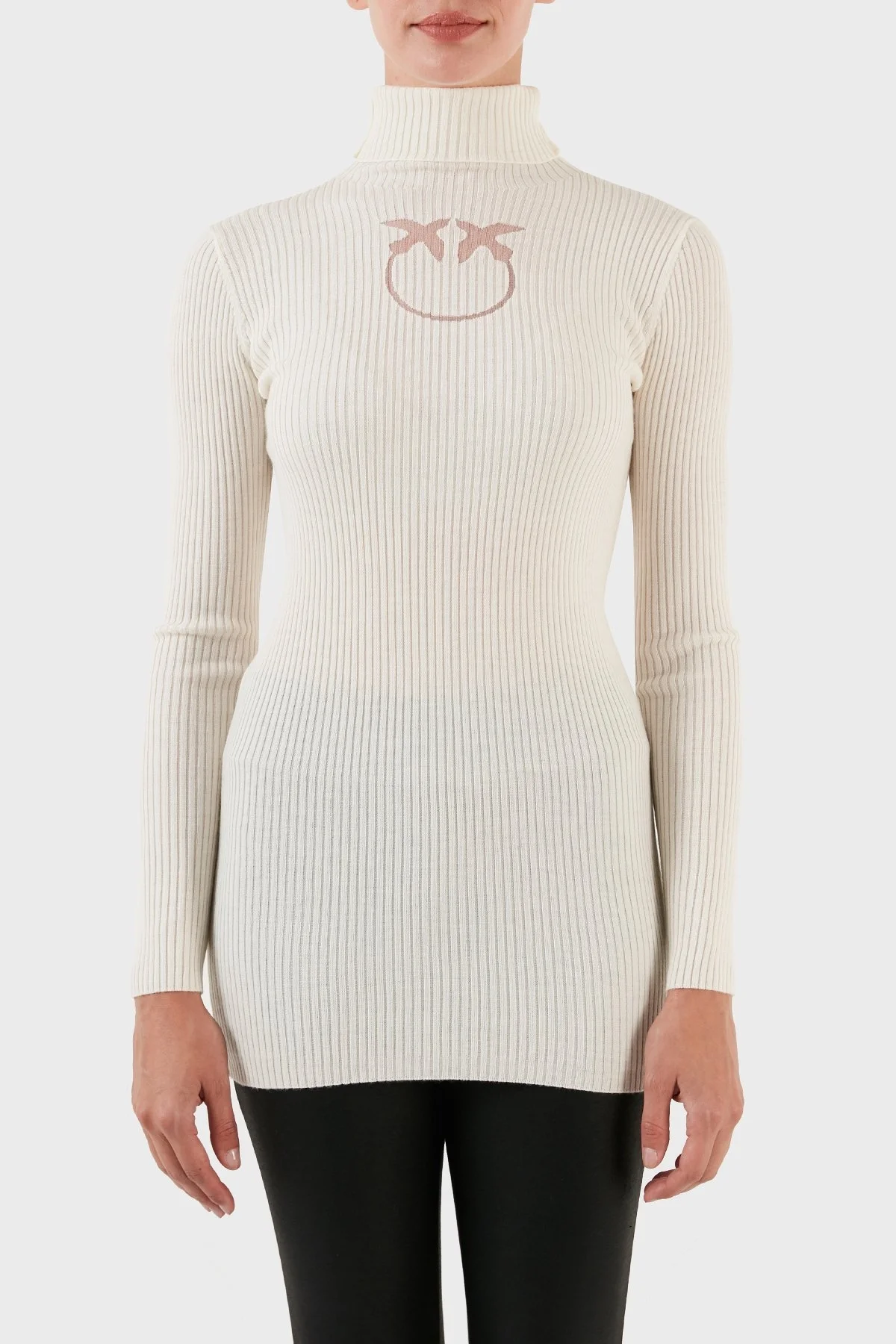 Pinko Yünlü Slim Fit Balıkçı Yaka Bayan Kazak 102020 A18M Z12 BEYAZ - 6