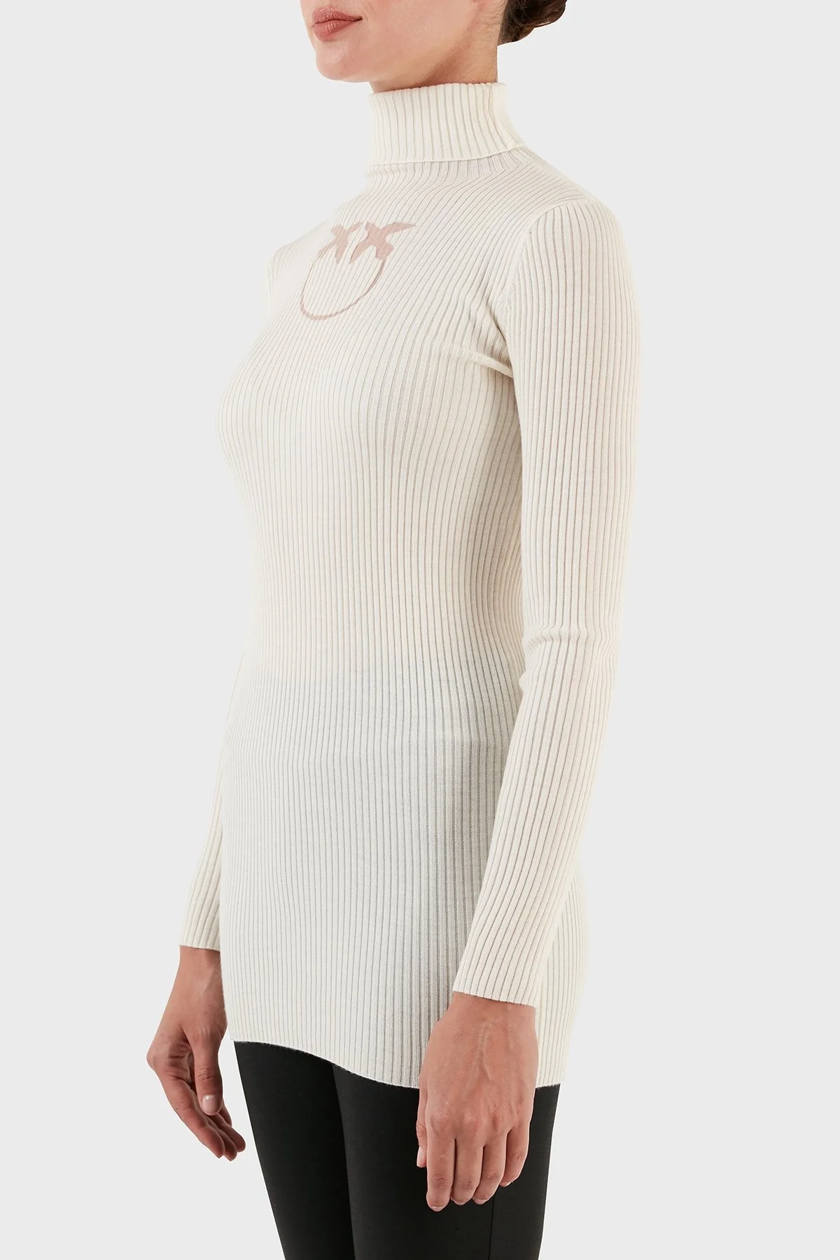 Pinko Yünlü Slim Fit Balıkçı Yaka Bayan Kazak 102020 A18M Z12 BEYAZ - 7