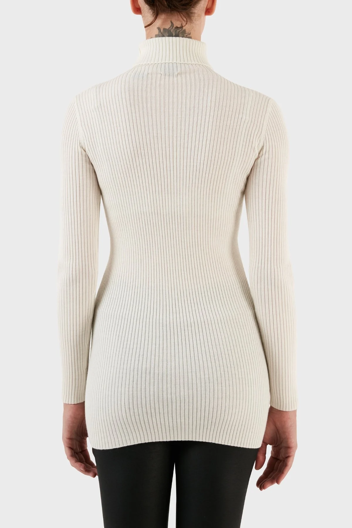 Pinko Yünlü Slim Fit Balıkçı Yaka Bayan Kazak 102020 A18M Z12 BEYAZ - 8