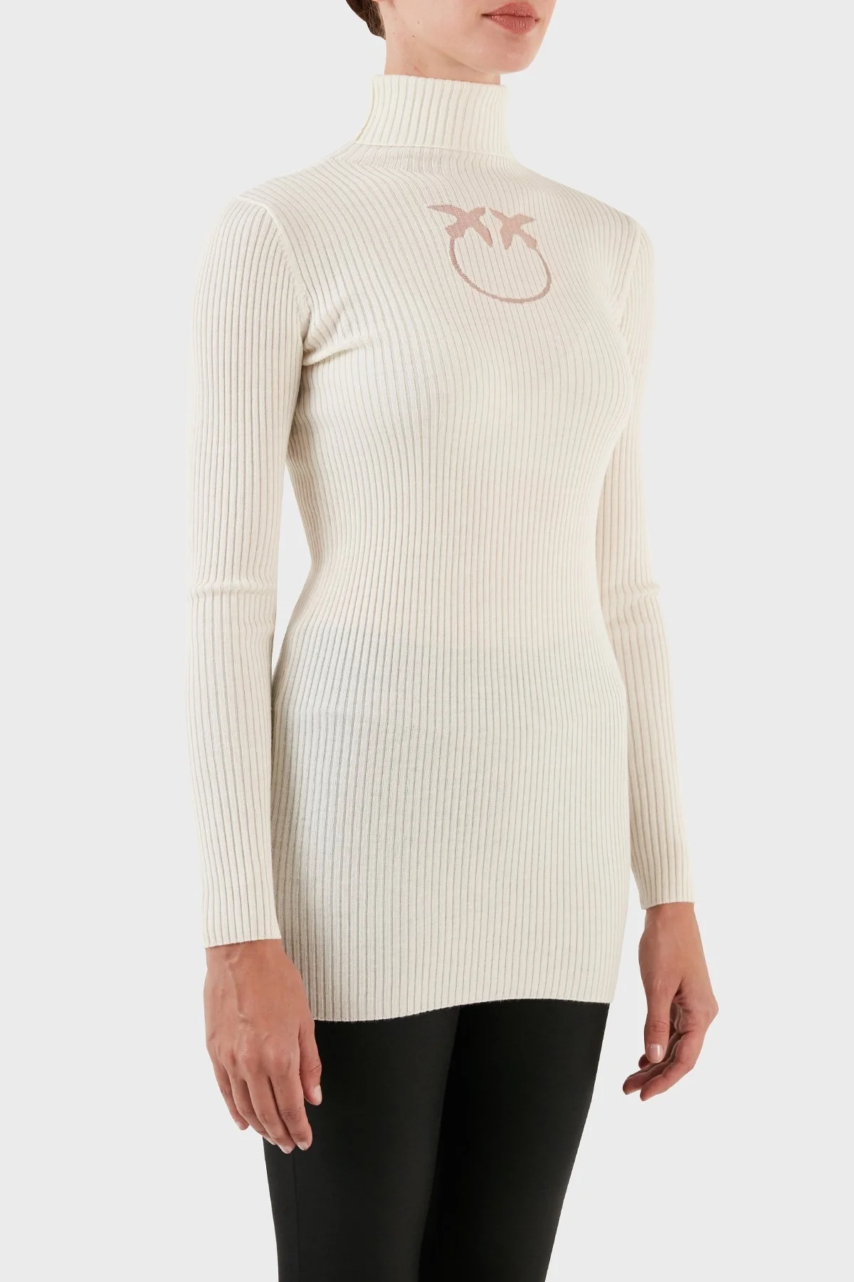 Pinko Yünlü Slim Fit Balıkçı Yaka Bayan Kazak 102020 A18M Z12 BEYAZ - 9