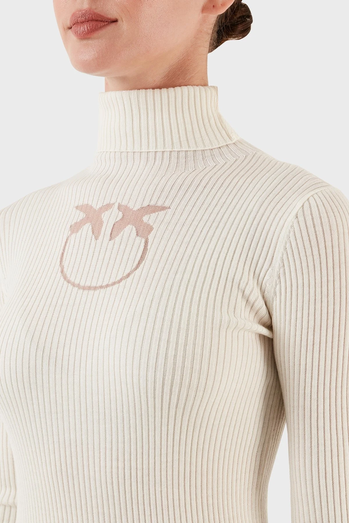 Pinko Yünlü Slim Fit Balıkçı Yaka Bayan Kazak 102020 A18M Z12 BEYAZ - 10