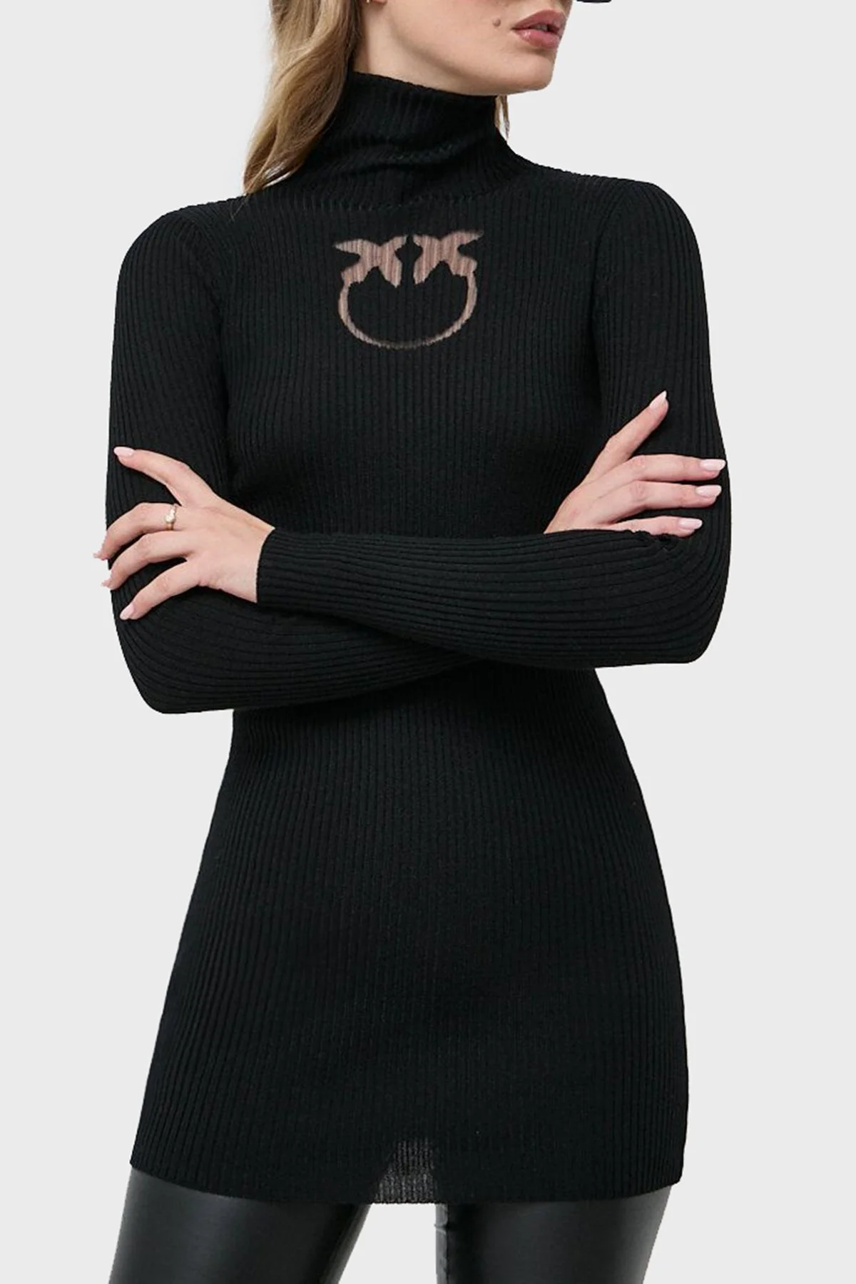 Pinko Yünlü Slim Fit Balıkçı Yaka Bayan Kazak 102020 A18M Z99 SİYAH - 1