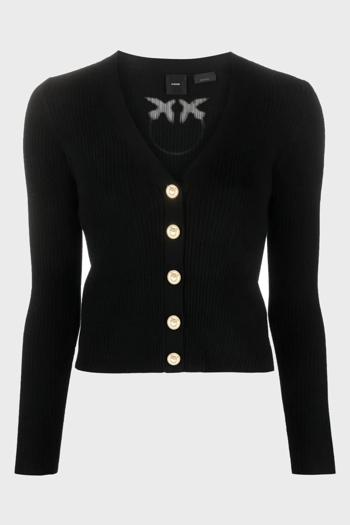 Pinko Yünlü Slim Fit Düğmeli V Yaka Bayan Hırka 102018 A18M Z99 SİYAH - 5