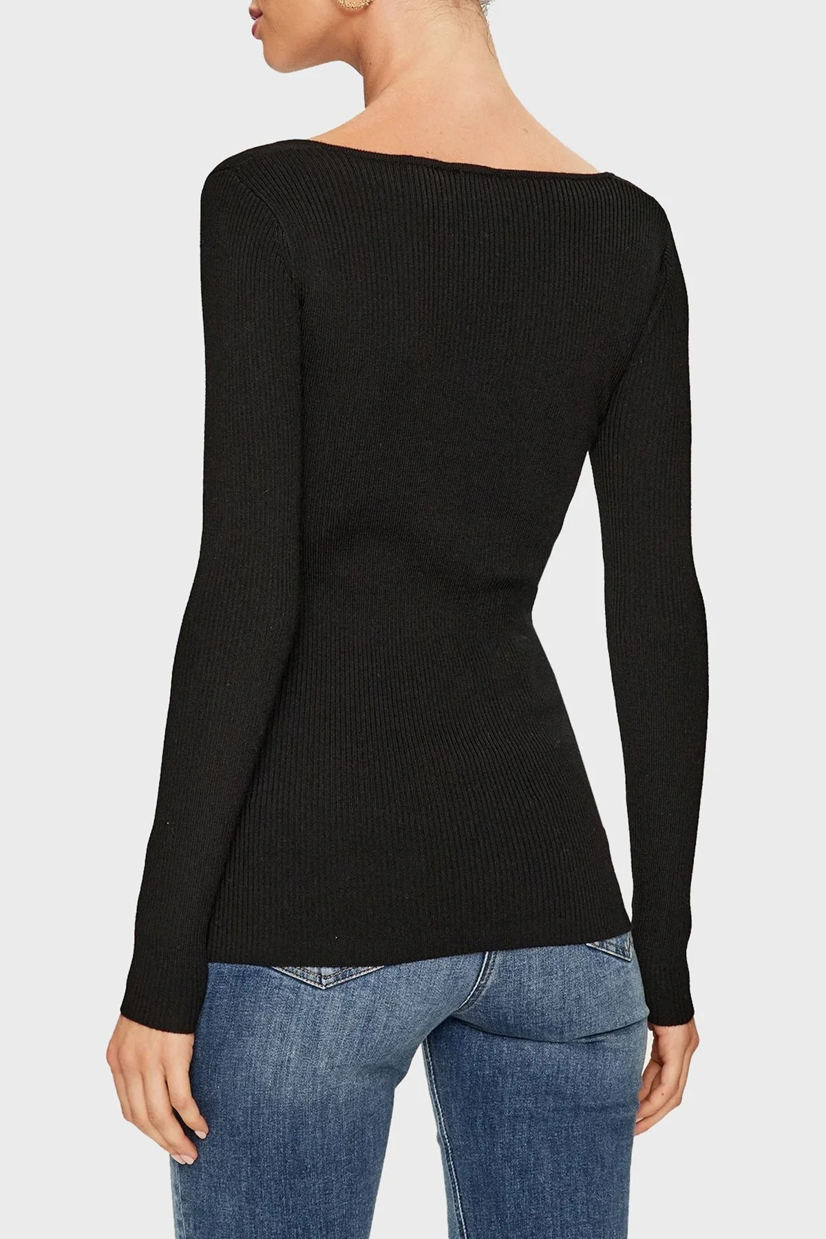 Pinko Yünlü Slim Fit V Yaka Triko Bayan Bluz 101846 A15S Z99 SİYAH - 7