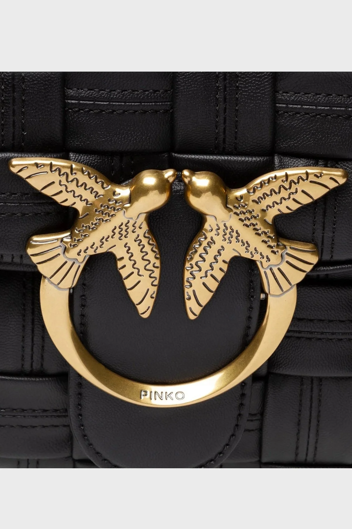 Pinko Zincir Askılı % 100 Deri Bayan Çanta 1P22JV Y7TB Z99Q SİYAH - 3
