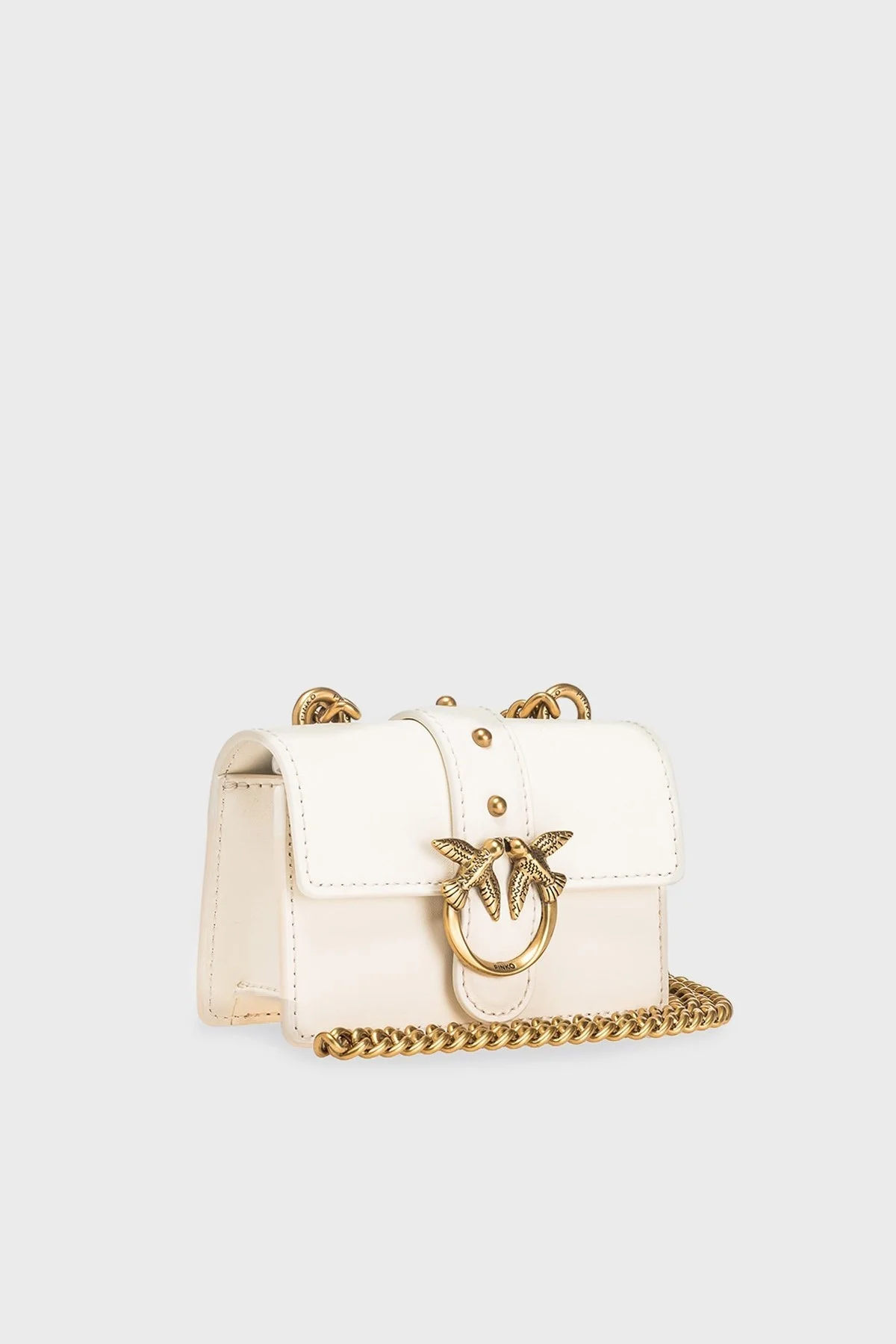 Pinko Zincir Askılı Hakiki Deri Mini Bayan Çanta 100064 A0F1 Z14Q BEYAZ - 3