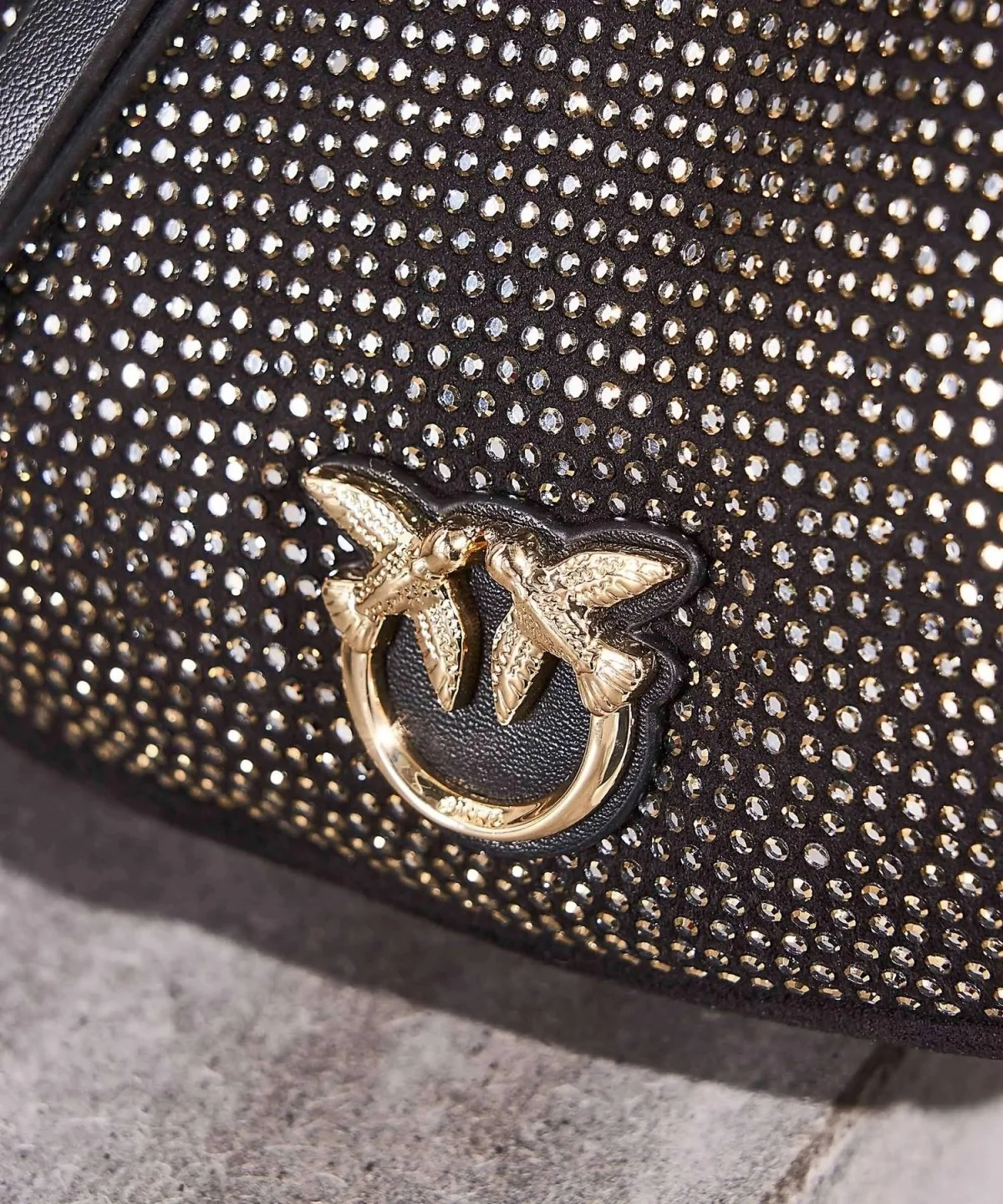 Pinko Zincir Askılı Parlak Taş Detaylı Bayan Çanta 101433 A159 Z99U SİYAH-GÜMÜŞ - 6