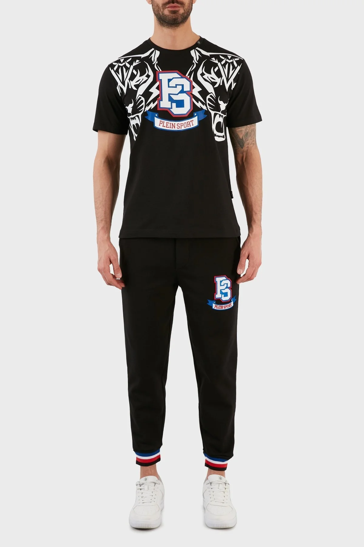 Plein Sport % 100 Pamuk Belden Bağlamalı Cepli Jogger Erkek Pantolon PFPS50699 SİYAH - 1