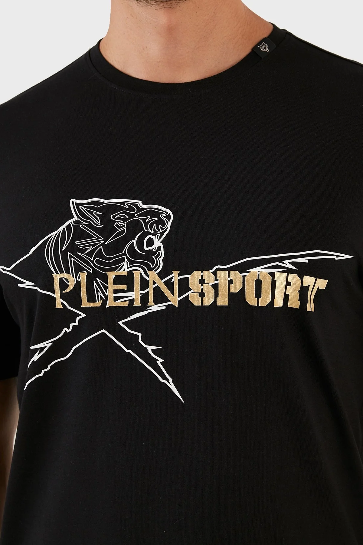 Plein Sport % 100 Pamuk Regular Fit Bisiklet Yaka Erkek T Shirt TIPS112398 SİYAH - 6