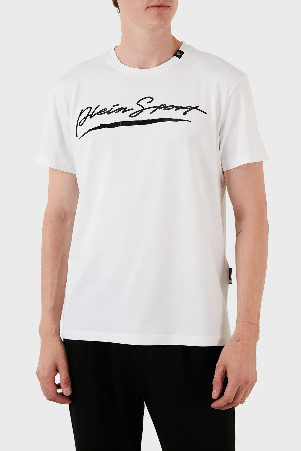 Plein Sport Baskılı Pamuklu Bisiklet Yaka Slim Fit Erkek T Shirt TIPS108TN01 BEYAZ - 1