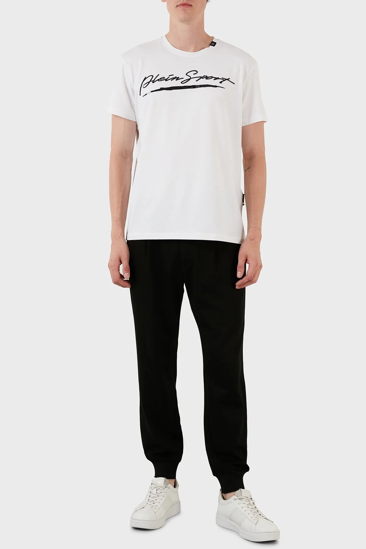 Plein Sport Baskılı Pamuklu Bisiklet Yaka Slim Fit Erkek T Shirt TIPS108TN01 BEYAZ - 5